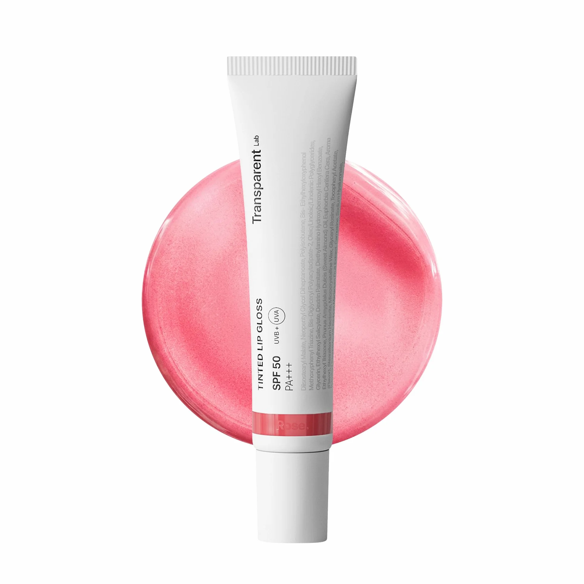 Transparent Lab Tinted Lipgloss Rose 15 ml SPF50 Ácido Hialurónico Péptido Voluminizador