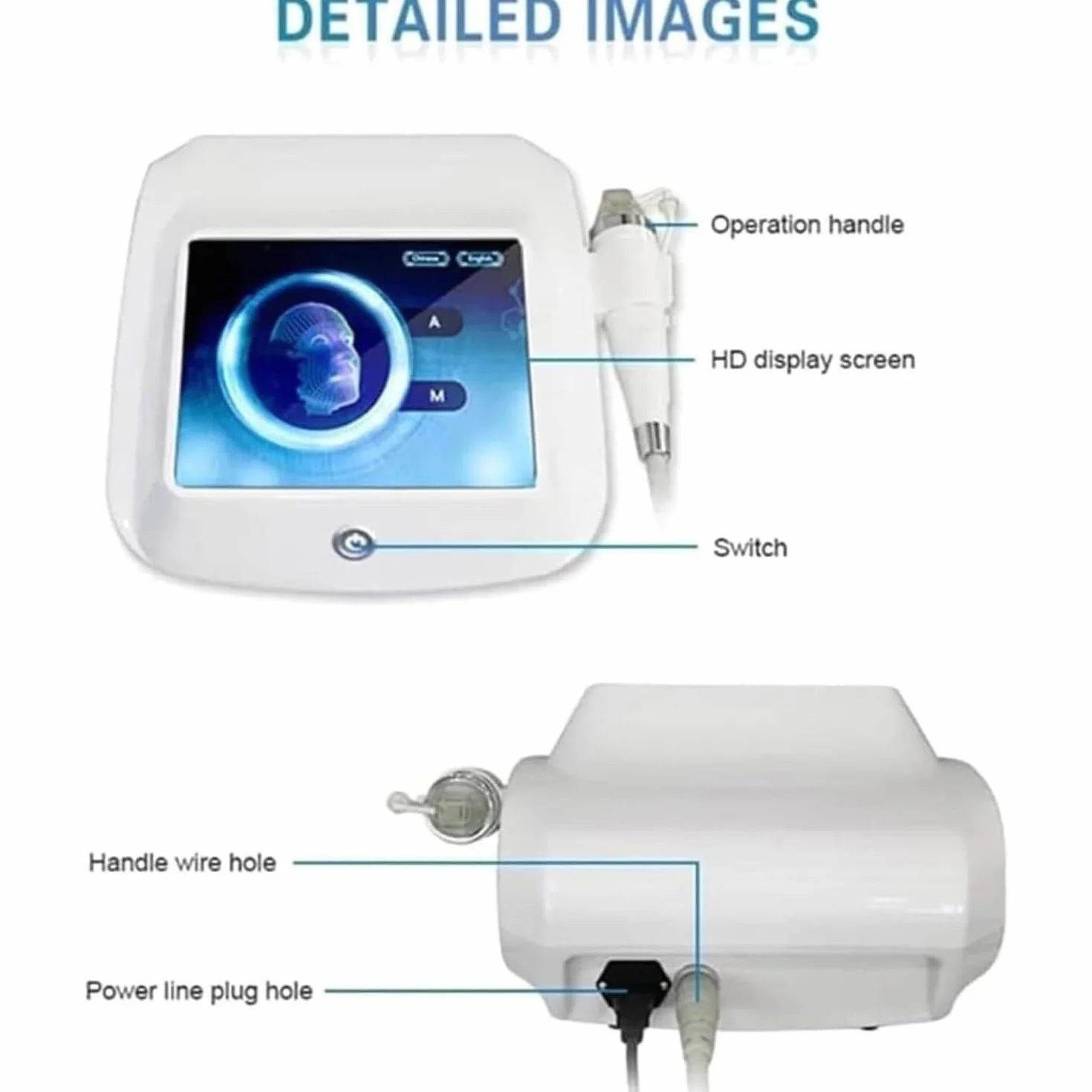 Dispositivo Avanzado de Belleza con 4 Cabezales Especializados: Combina Microagujas y RF para Tratamientos Faciales y Corporales de Rejuvenecimiento y Reparación Cutánea