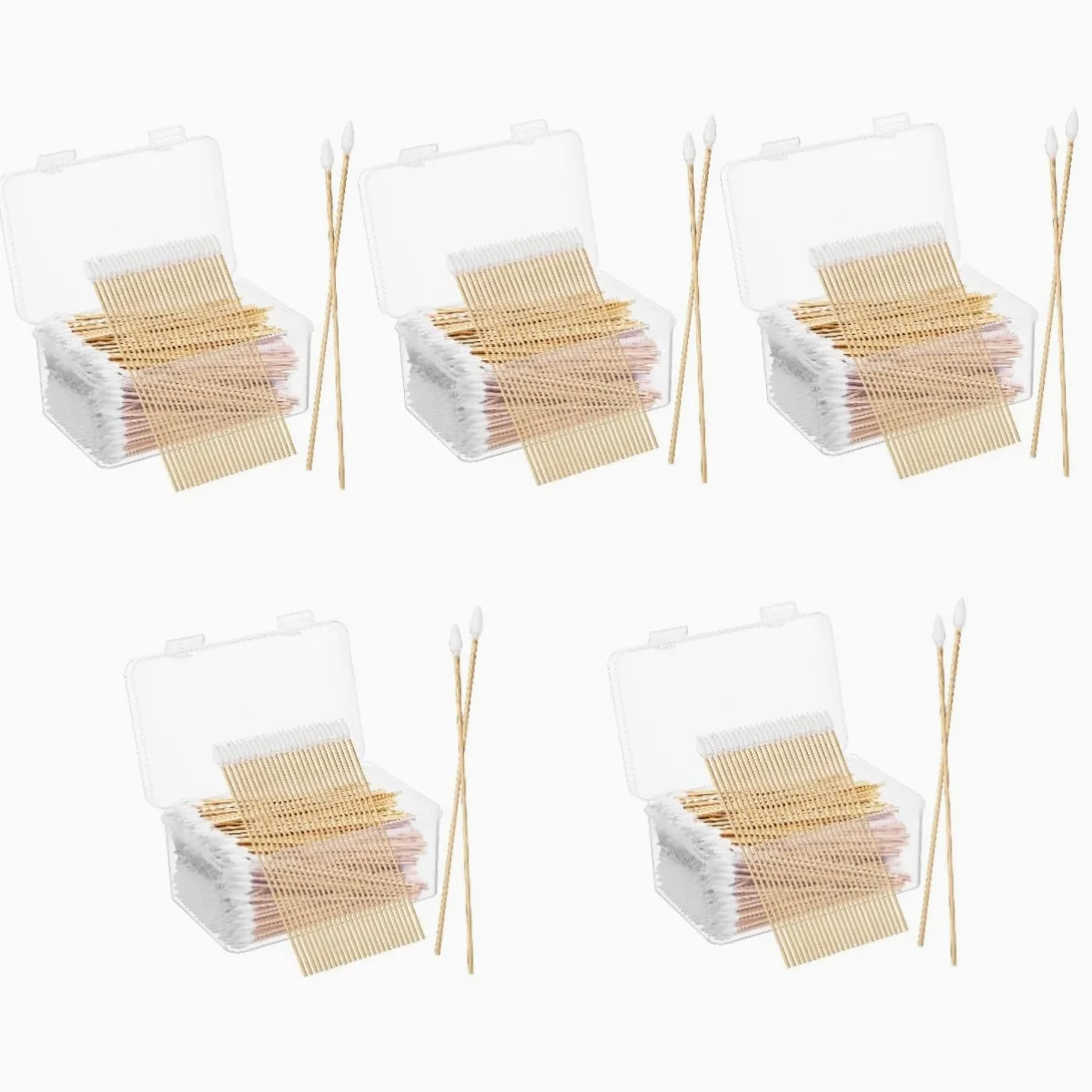 Beavorty 2500 Piezas Bastoncillo De Algodón Hisopos De Oído Hisopos Desmaquillantes De Ojos Punta De Algodón Botones De Limpieza De Oídos Bastoncillos De Algodón Hisopos De Limpieza Madera