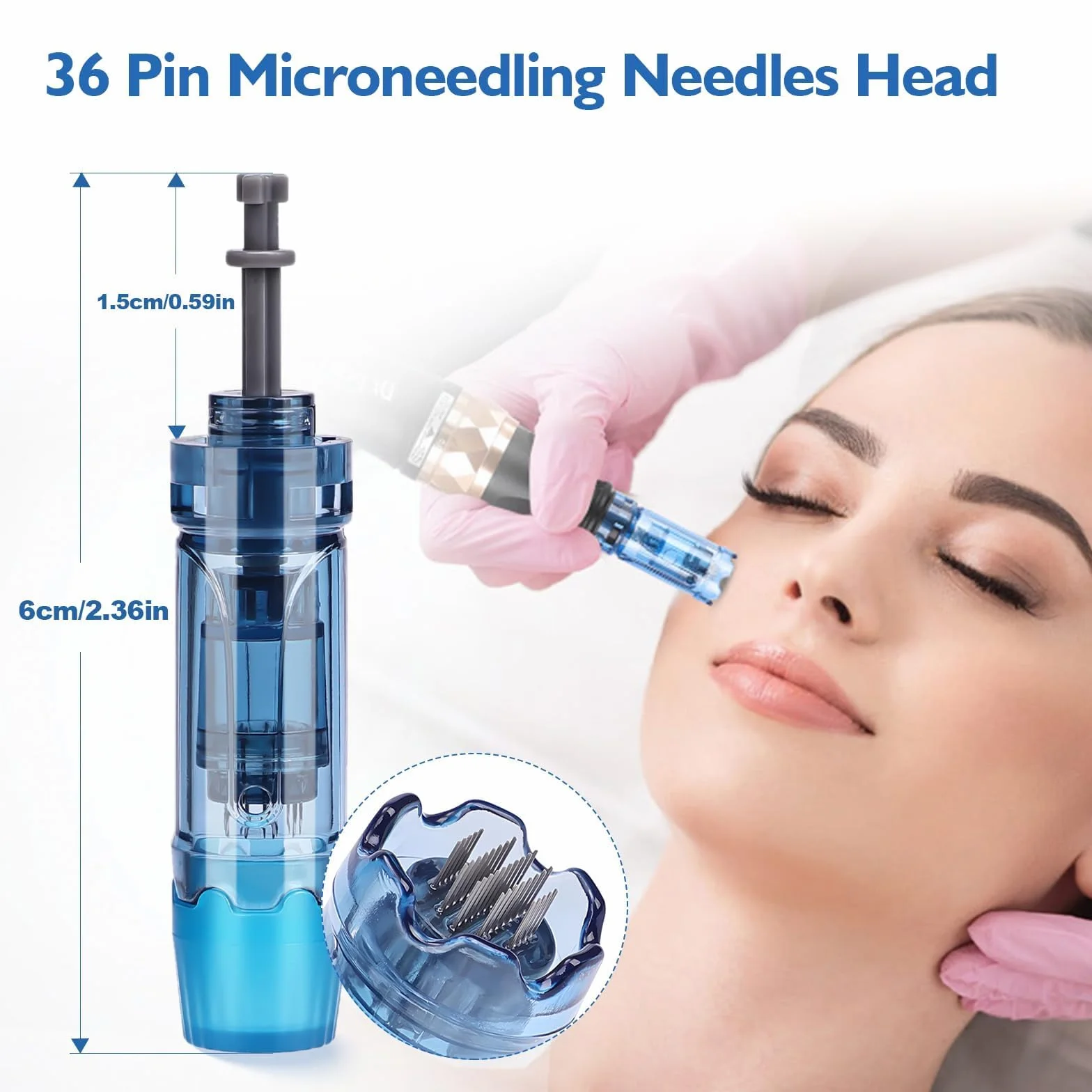 Agujas de Repuesto Dermapen 36 puntas para Microneedling Pen Ultima A11, A9, M8S, A8S, Cartuchos Desechables 10Pcs