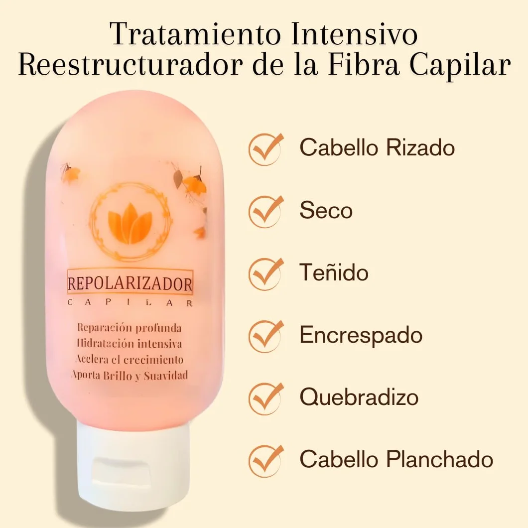 Repolarizador Capilar 60ml + Gorro Térmico – Tratamiento Antiencrespamiento para Cabello Dañado, Seco o Quebradizo
