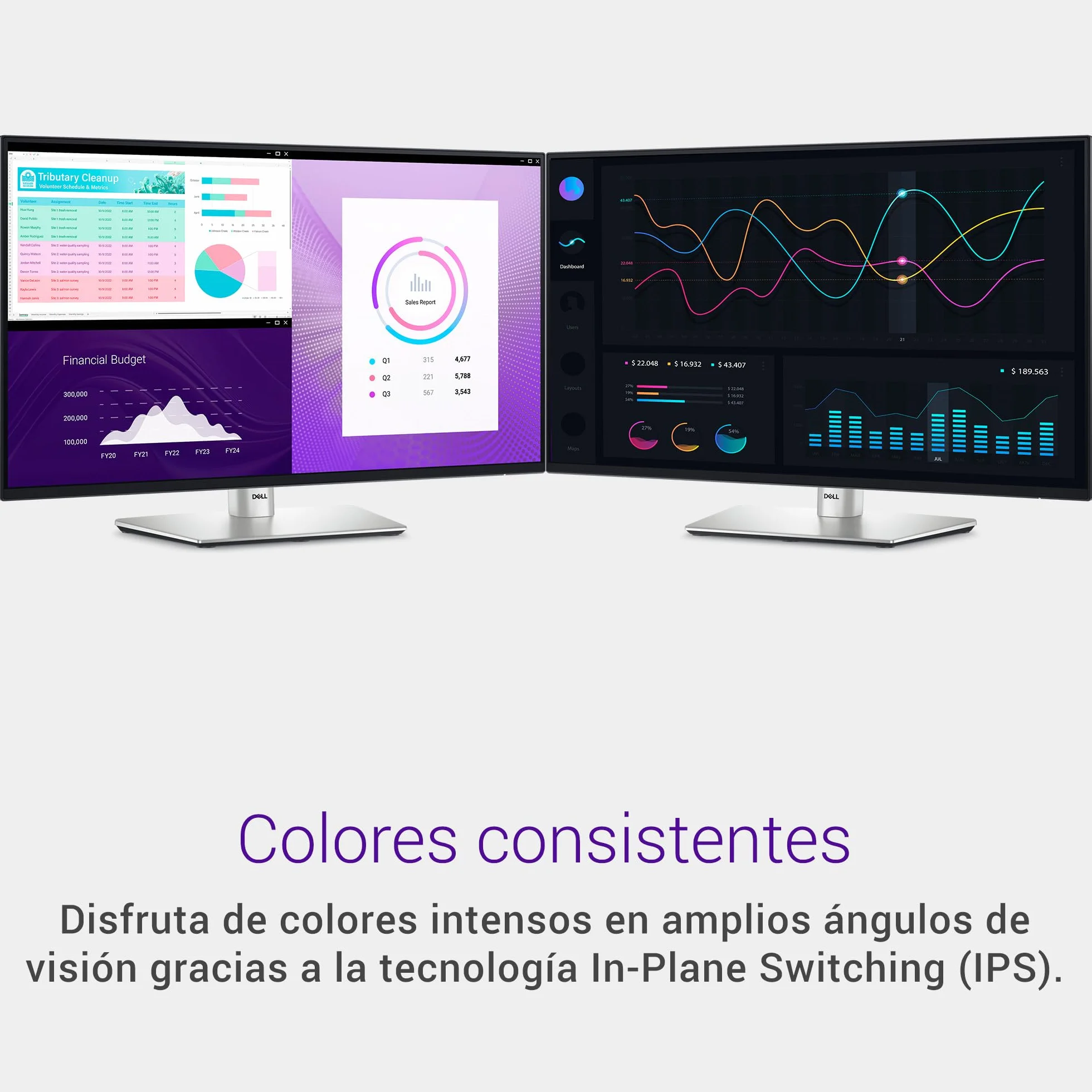 Dell P2425H 24" Full HD 1920x1080 Monitor 100Hz IPS 5ms 99% sRGB USB-C DisplayPort HDMI VGA Negro