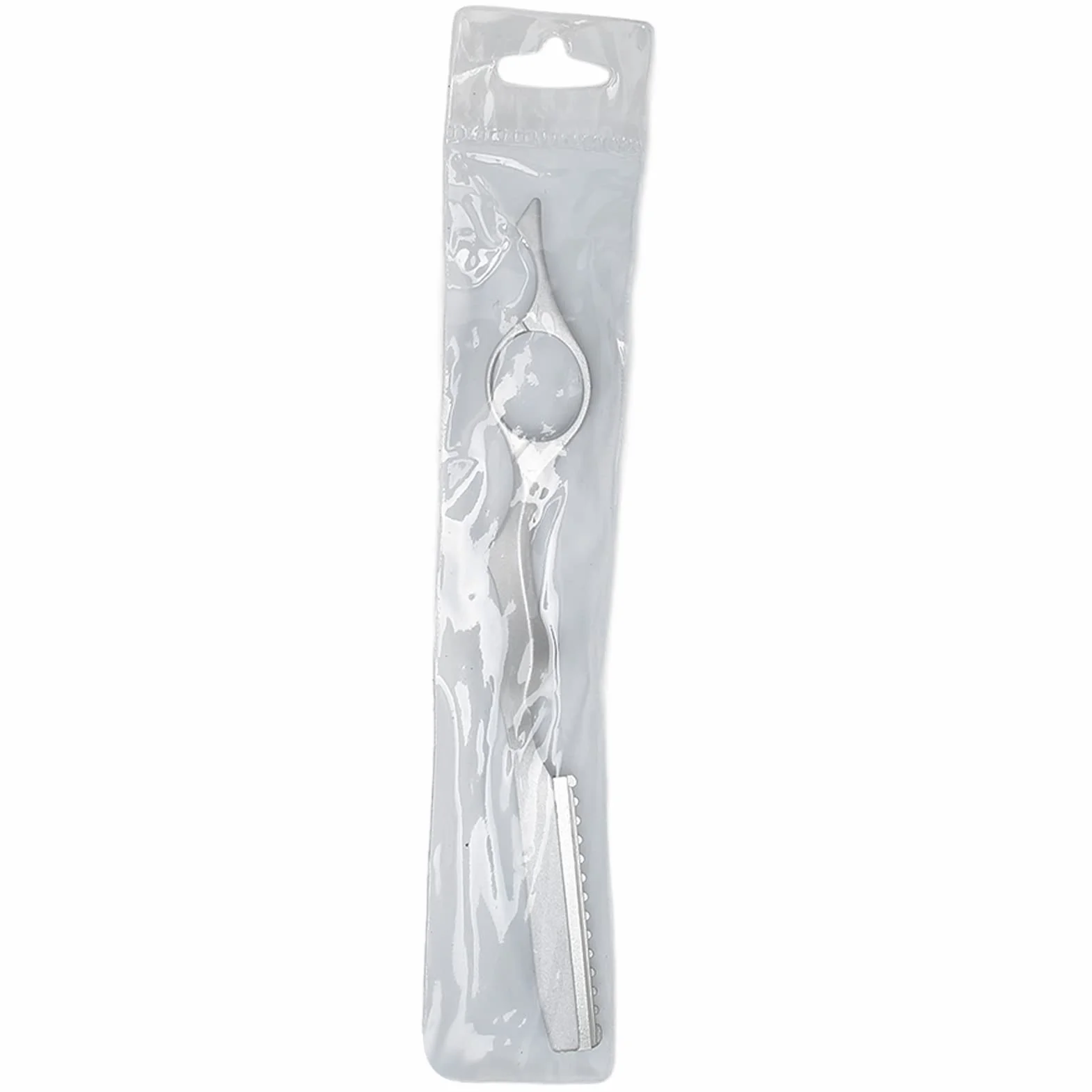 Cuchillo adelgazar cabello texturizante acero inoxidable profesional salón (plata)