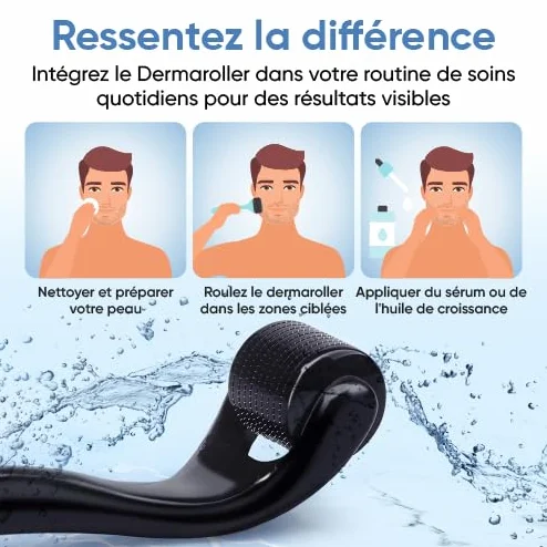 Dermaroller 0.5 mm para Crecimiento del Cabello y Barba – Microneedling Estimulante Folículo Capilar Uso Facial Hombre Mujer