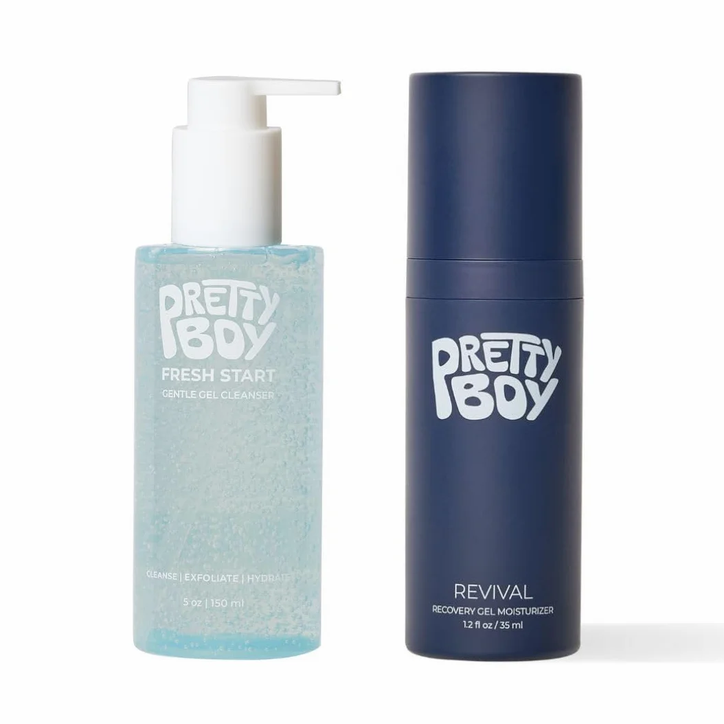 2 x Crema hidratante suave y limpiador facial para hombres, crema hidratante y limpiadora, refresca la piel seca, irritada y enrojecida