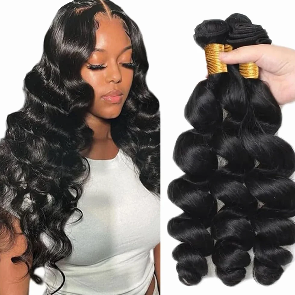 Extensiones de cabello humano de Brasil sin procesar, pelo virgen brasileño, 1B, color negro natural, 3 paquetes, 300 g, para mujeres de 12, 14 y 16 pulgadas