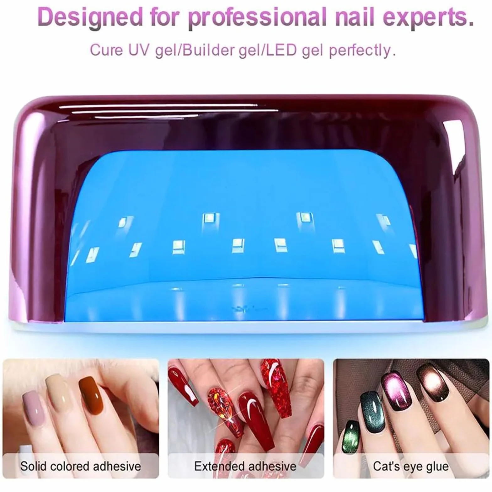 C,Secador de uñas Profesional de 36 LED, Recargable, con luz UV LED, Secado rápido para Todo Tipo de esmaltes en Gel. Ideal para Salones de Belleza.