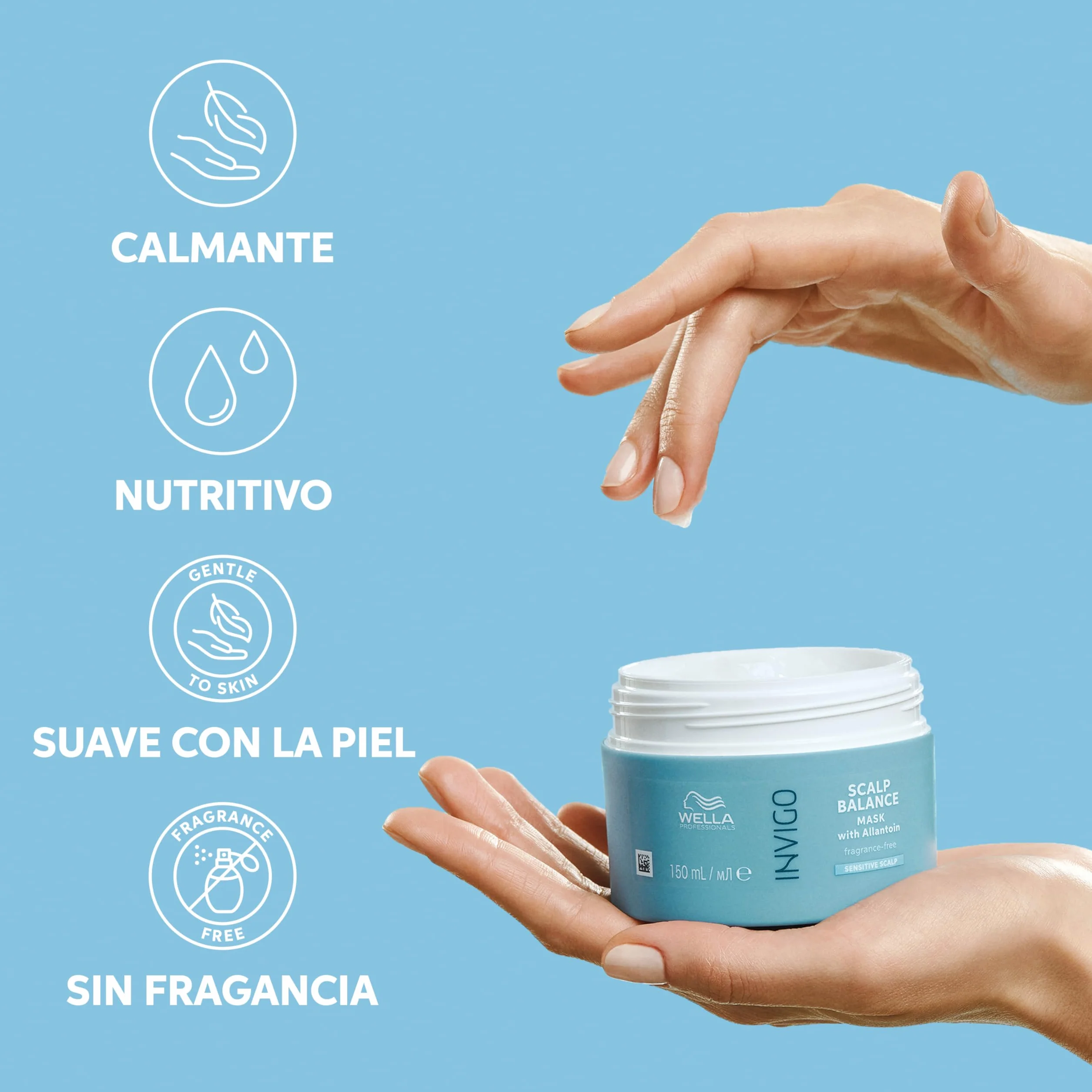 Wella Professionals INVIGO BALANCE CALM Champú de Limpieza Suave y Mascarilla Capilar para Cuero Cabelludo Sensible Sin Fragancia