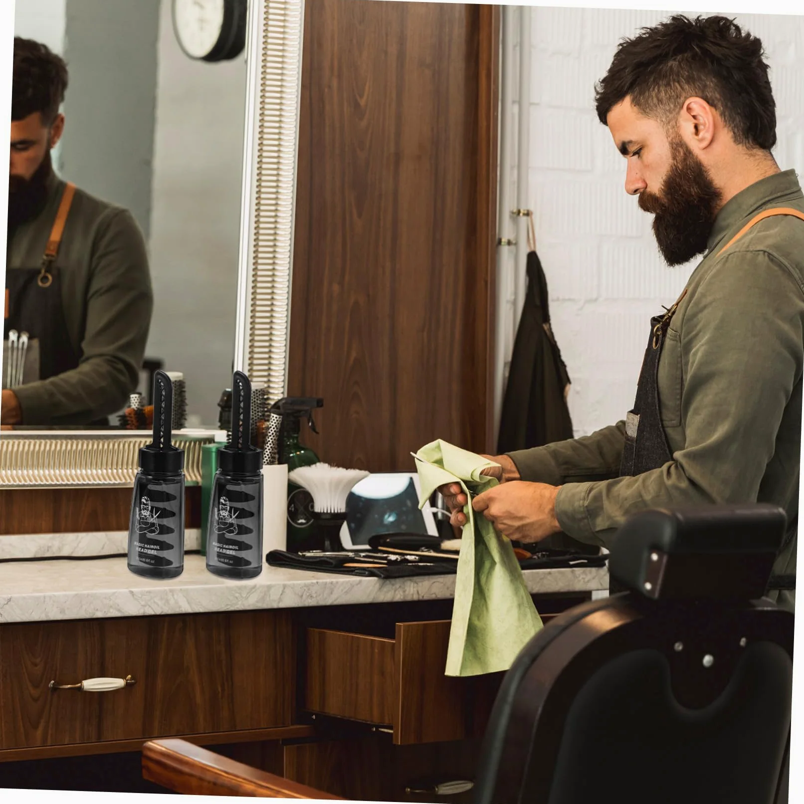 Didiseaon Botella Aplicadora de Gel para Peinar el Cabello Negro 260ml Pack de 3 Piezas Plástico Ligero y Portátil para Estilistas y Hombres