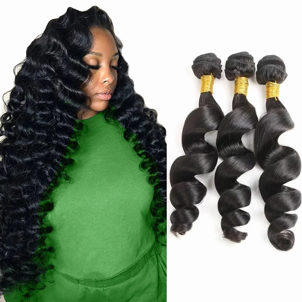 Extensiones de pelo humano sin procesar, extensiones de pelo humano sin procesar, doble trama #1B, color negro natural, 3 paquetes por paquete, 150 g, 16, 18 y 20 pulgadas