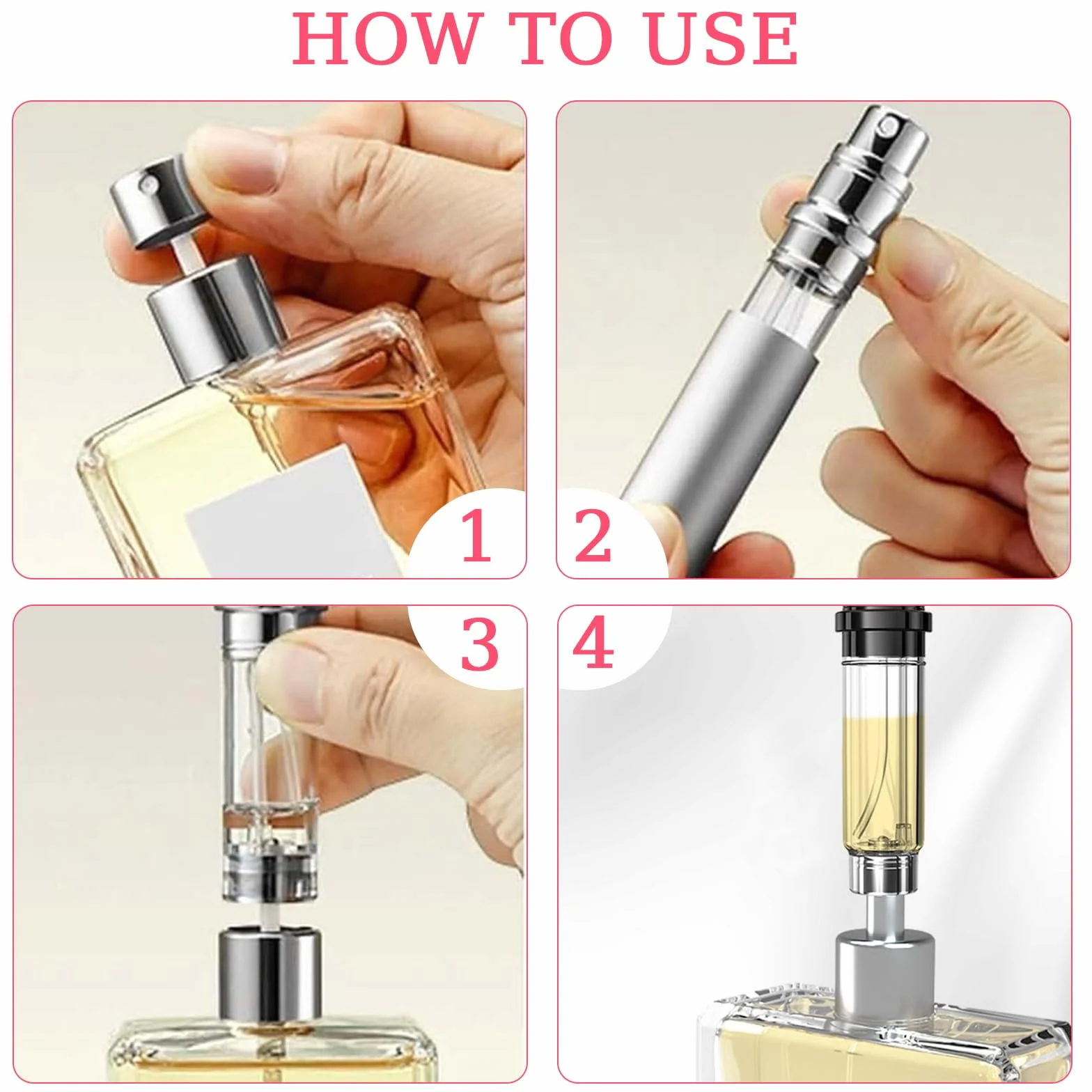 Atomizador Perfume Recargable 5 ml, Botella Recargable, Pulverizador Viaje Negro Oro