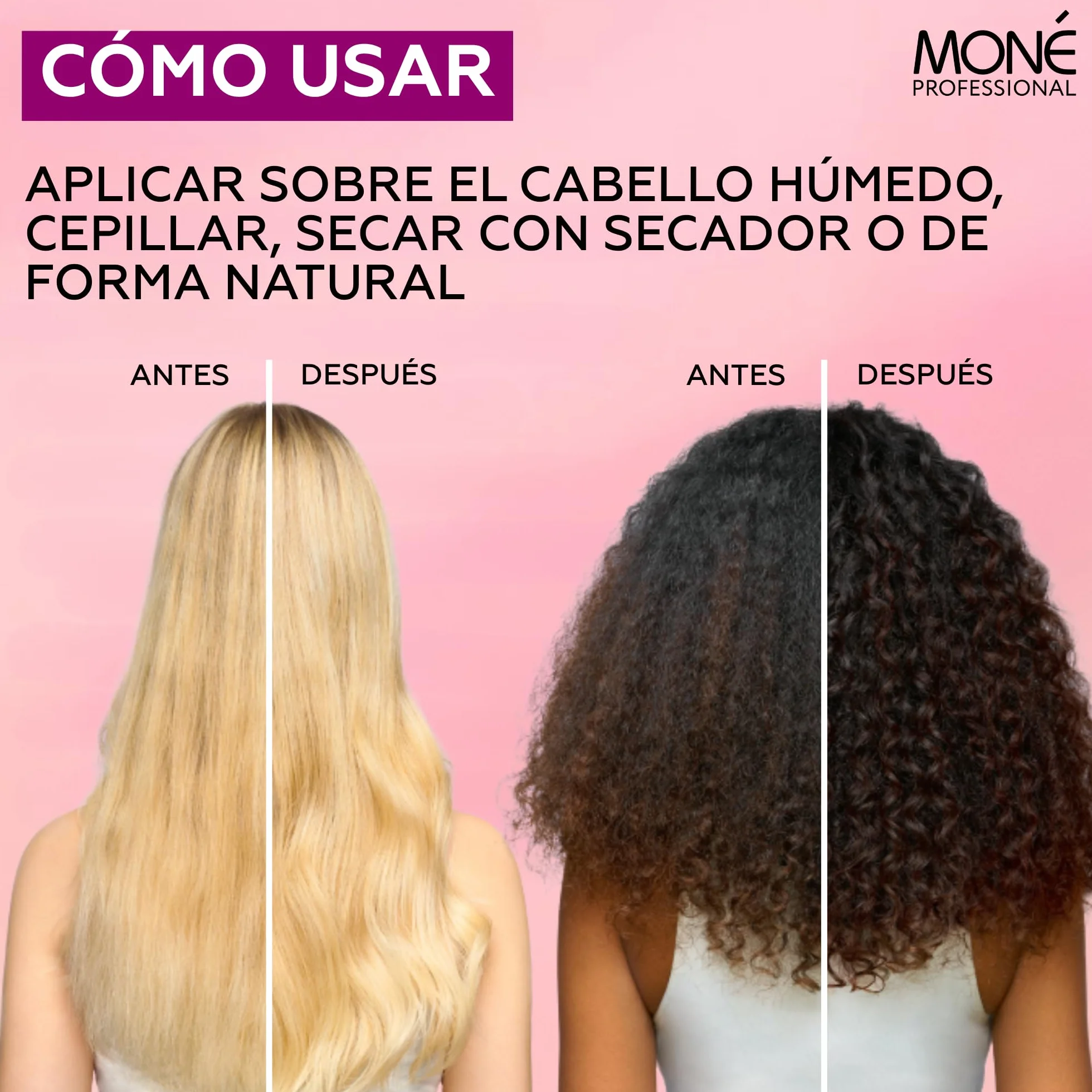 MONÉ PROFESSIONAL Hyaluronic Dream Luminizer - Serum Pelo Seco y Dañado, Reparación, Protector Térmico, Anti-Frizz, Potenciador del Brillo, Sin Aclarado, Hyaluronic Acid