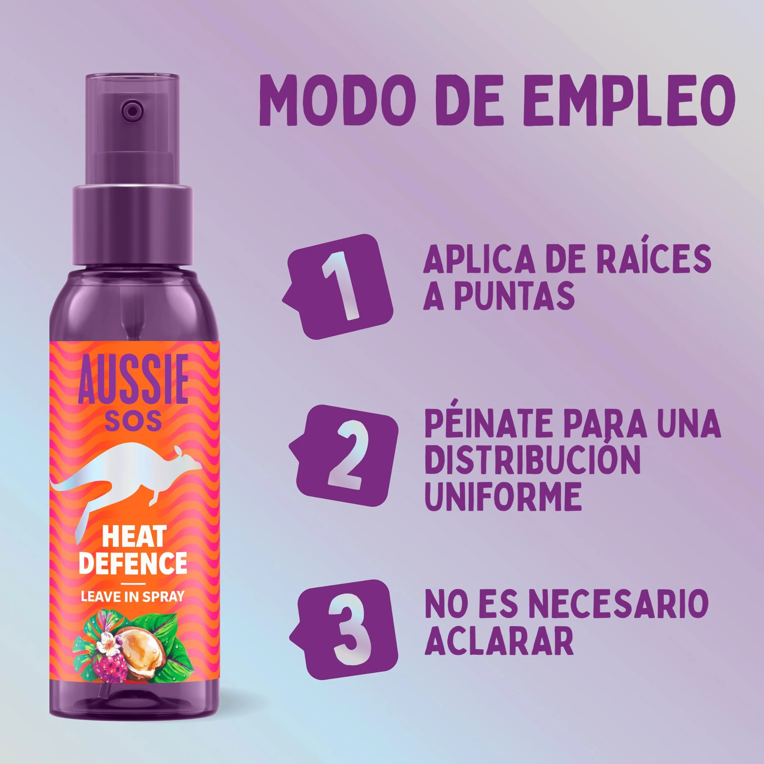 Aussie SOS Heat Defence Spray Leave In 100ml Desenreda Protege Calor Hidratado 100 Horas