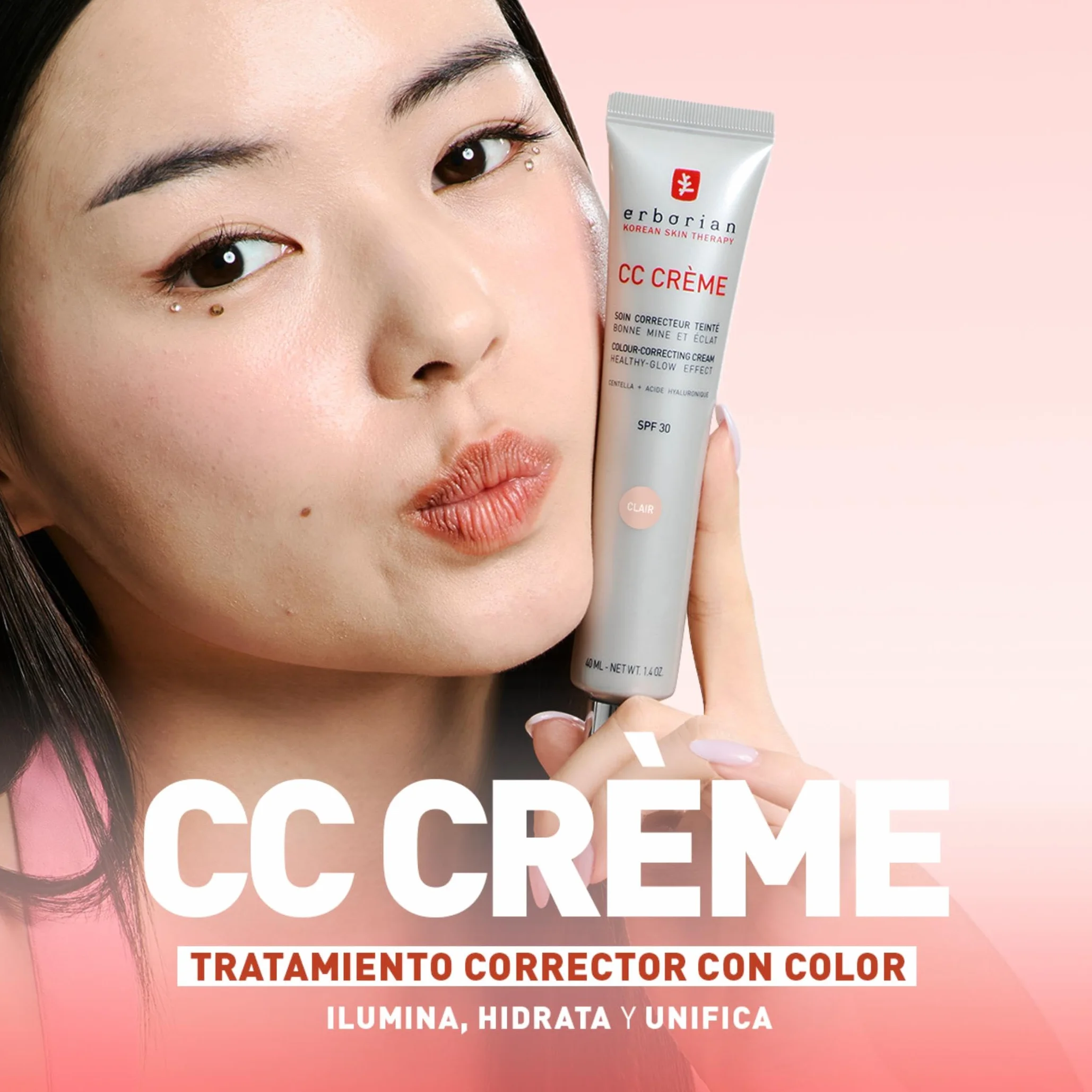 Erborian CC Crème con Centella Asiática Crema Facial Iluminadora SPF 30 Cosmética Coreana