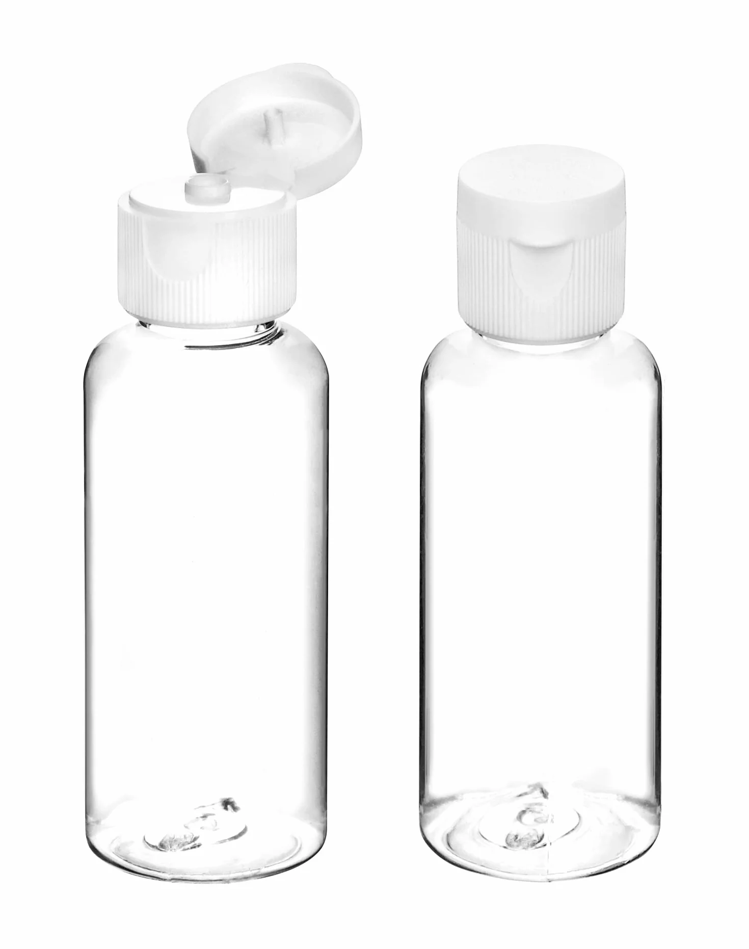 QWORK 12 Pcs Botellas De Viaje 50 Ml, Botes Rellenables Transparentes Con Embudo, Para Champú Gel Ducha Loción
