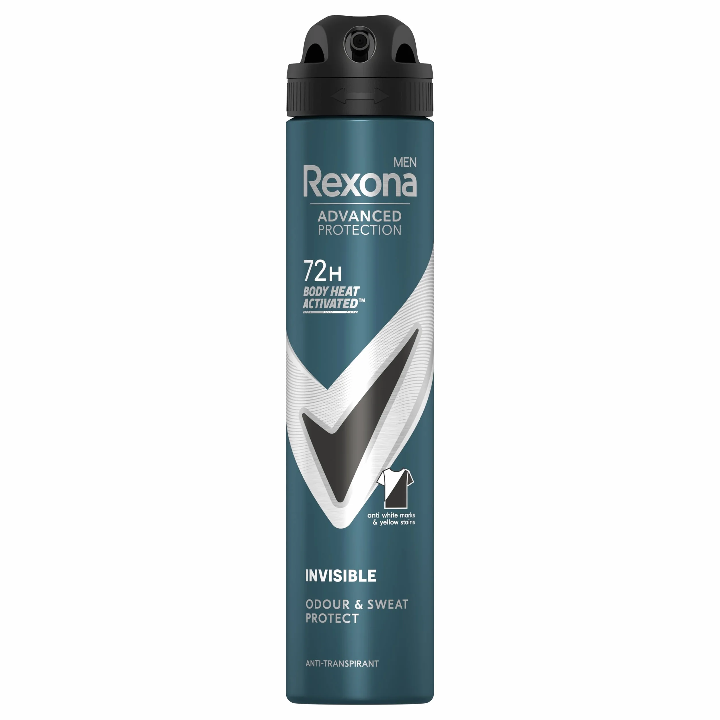 Rexona Desodorante Aerosol Protección Avanzada 72h Invisible Black & White Antitranspirante 200ml Pack de 6
