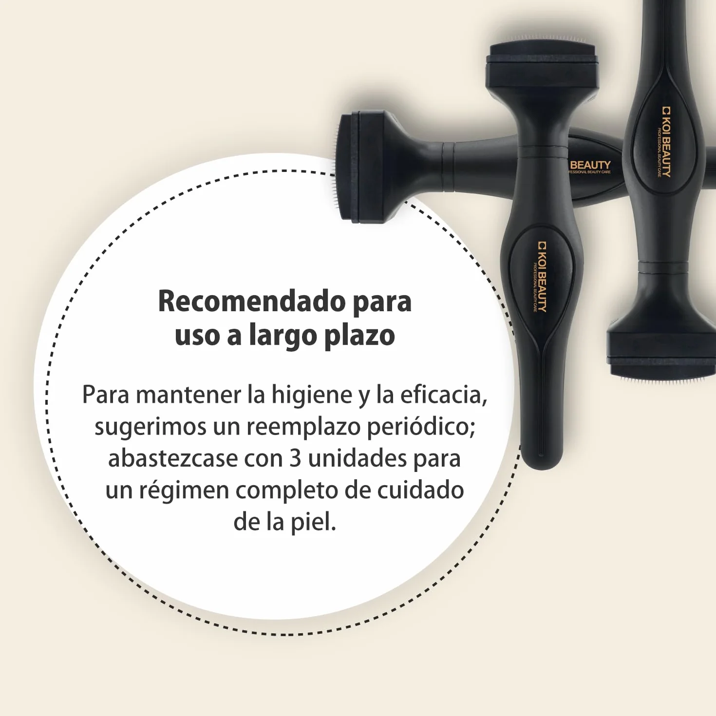 KOI BEAUTY Microneedling Derma Stamp 0.5-175 aguja de titanio Dermapen para cabello, barba, cara y cuerpo