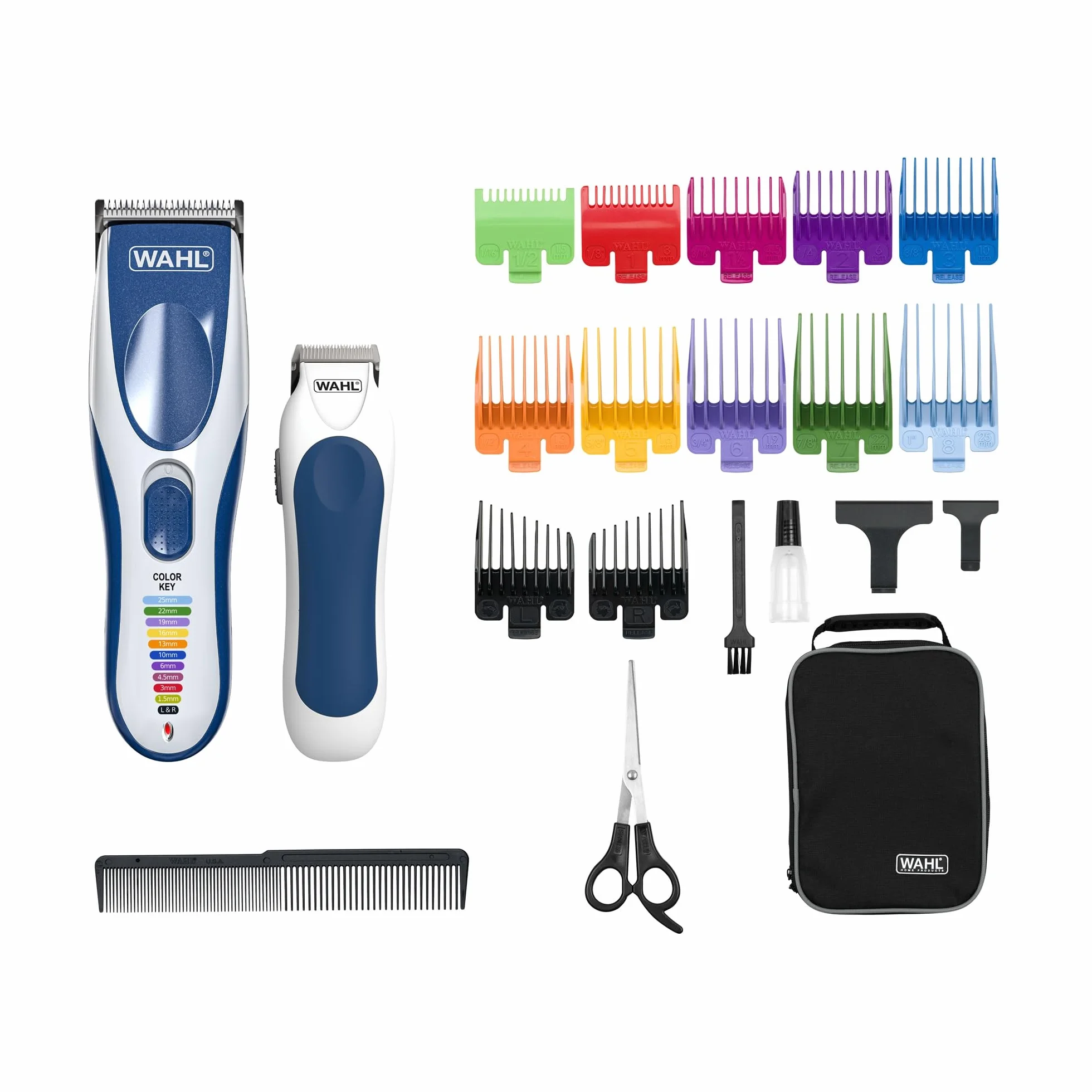 Wahl Color Pro Cortadora Eléctrica Inalámbrica Recargable 8 Peines Guía Cuchilla Lavable