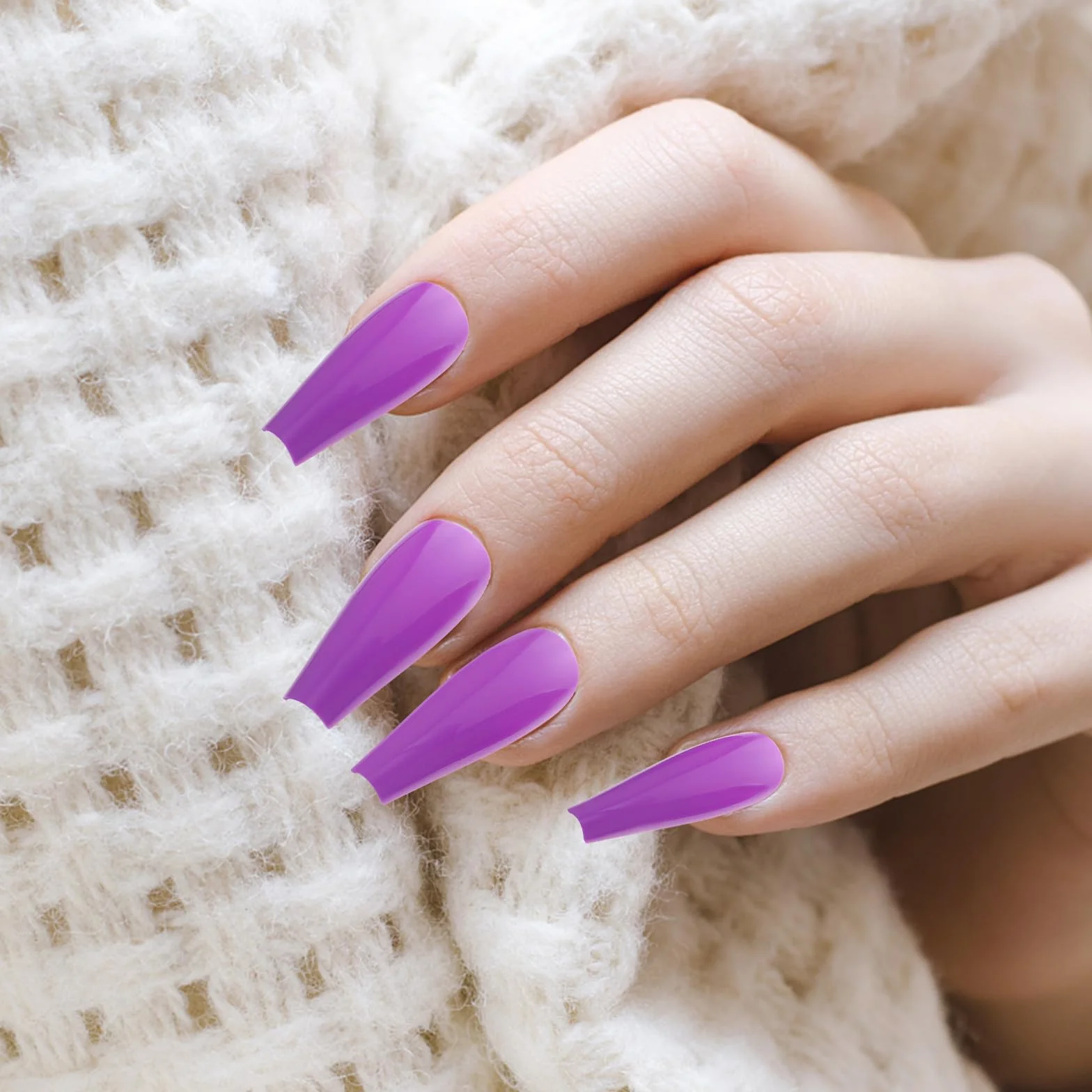 1 caja Uñas Postizas Largas Mate y Brillo Compartimentos Cubrimiento Total Accesorios para Arte de Uñas Fácil Aplicación y Diseño Sólido para DIY