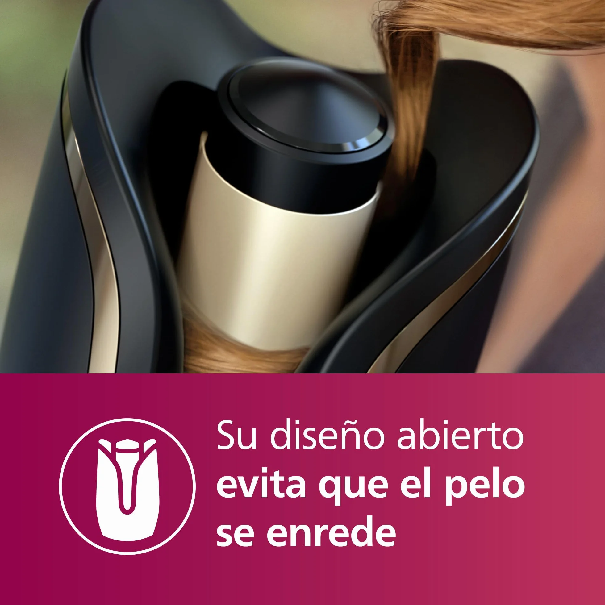 Philips Rizador de Pelo Automatico, con Tecnologia Moisture Protect, Iones, Placas Ceramicas con Keratina, 27 opciones de rizado, BHB876/00, Negro