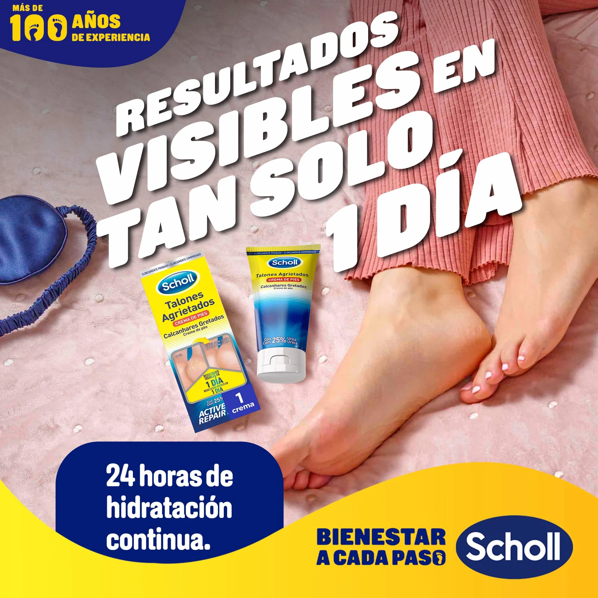 Scholl Crema Reparadora Talones Agrietados 60 ml con Urea 25% Active Repair K+ y Queratina