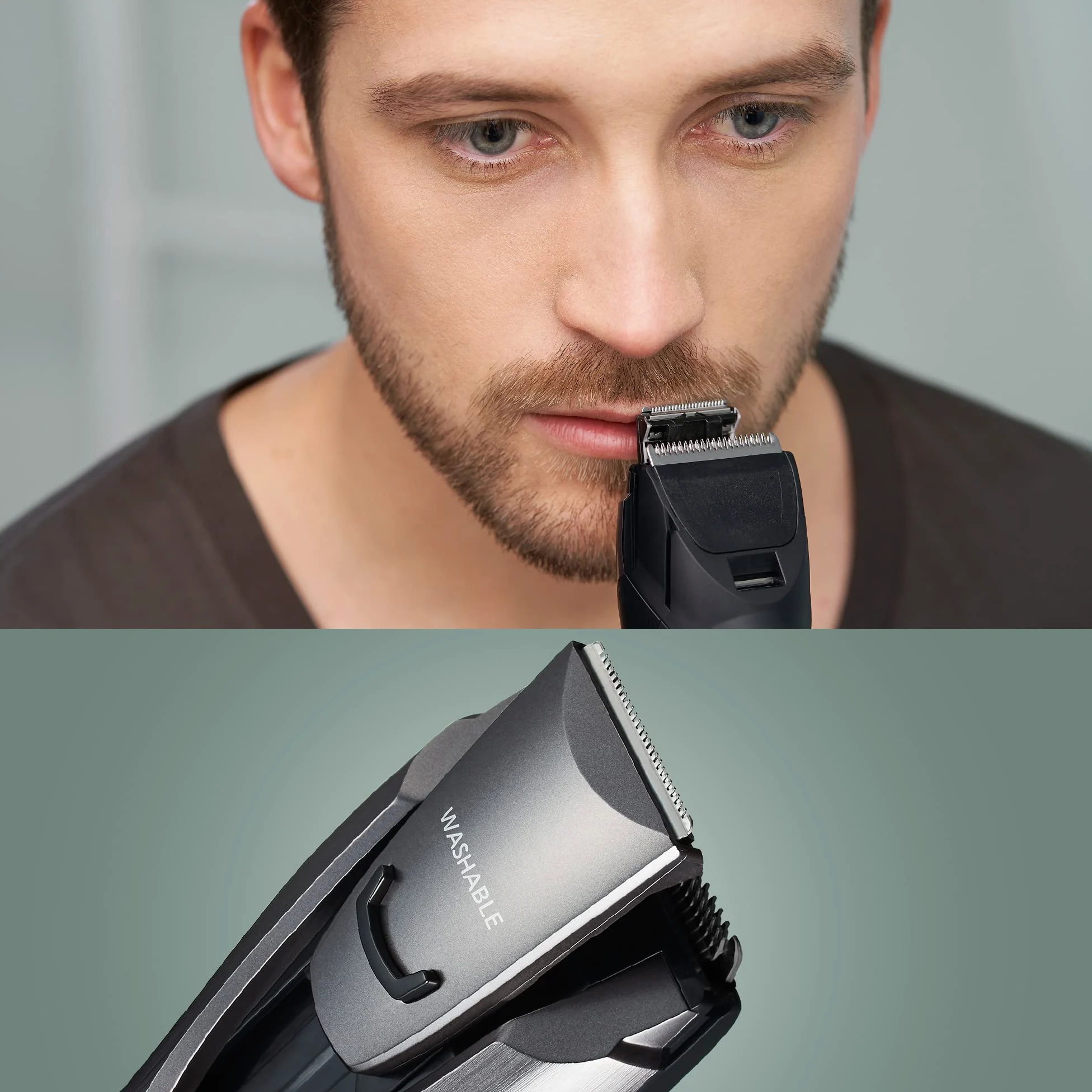 Panasonic ER-GB80-H503 Trimmer de Barba, Cabello y Cuerpo para Hombres, Afeitadora Portátil, 39 Configuraciones de Longitud, 3 Accesorios, Detallado, Operación Inalámbrica y con Cable, Plateada Oscura