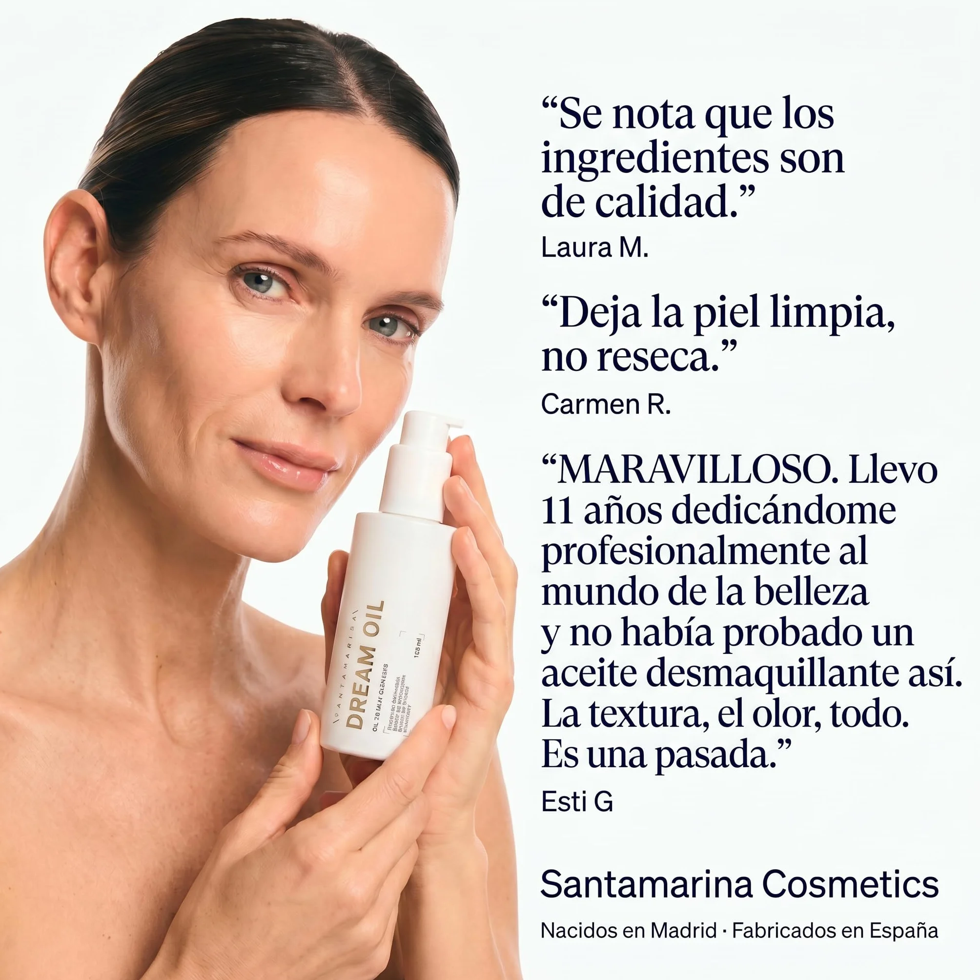 Santamarina Cosmetics DREAM OIL Aceite Limpiador Facial Desmaquillante Natural 100 ml Oil to Milk Caléndula Manzanilla Girasol