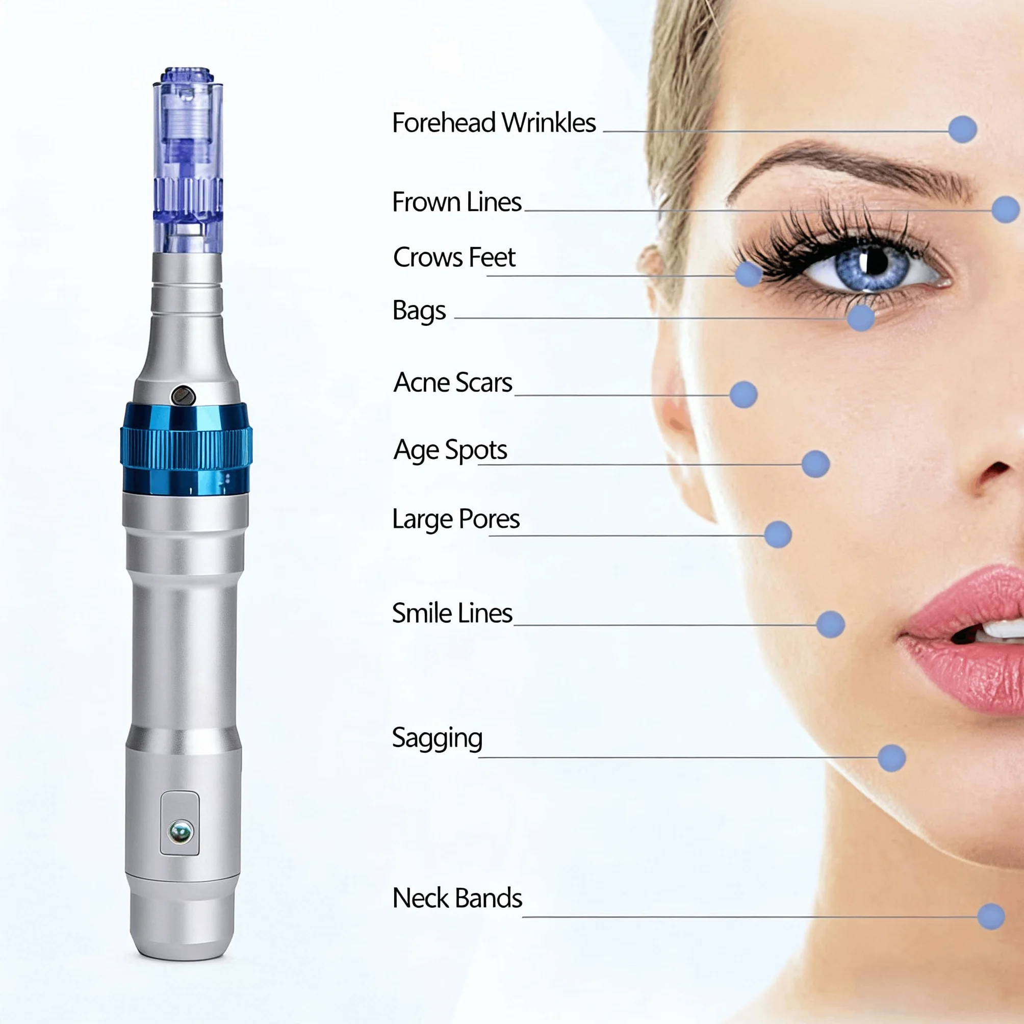 36 Pin Micro Needles Dermapen Cartucho Repuesto Bajonett Port Puntas Ranura 10 Piezas
