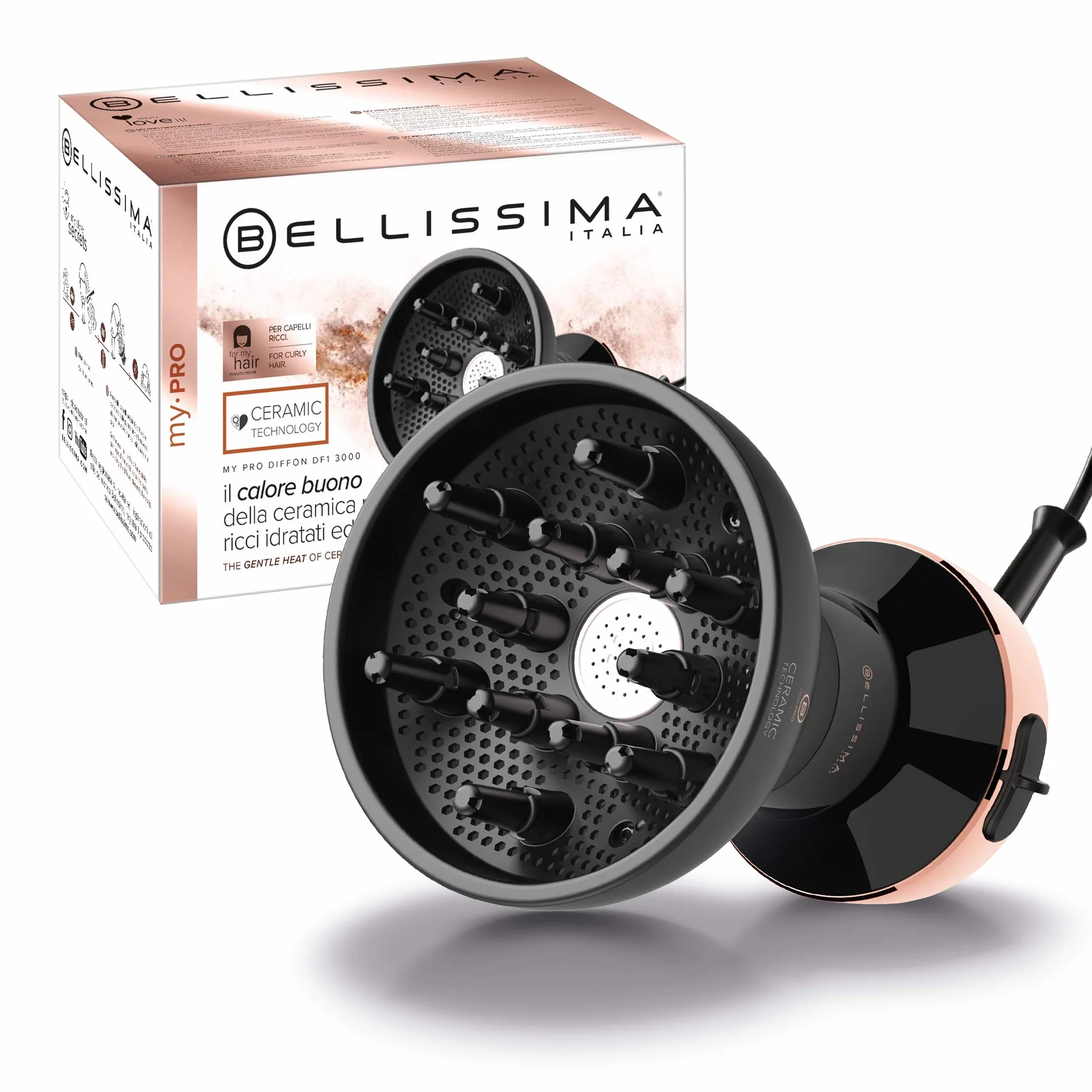 Bellissima Imetec My Pro Diffon Ceramic Difusor de aire caliente para cabello rizado 700 W