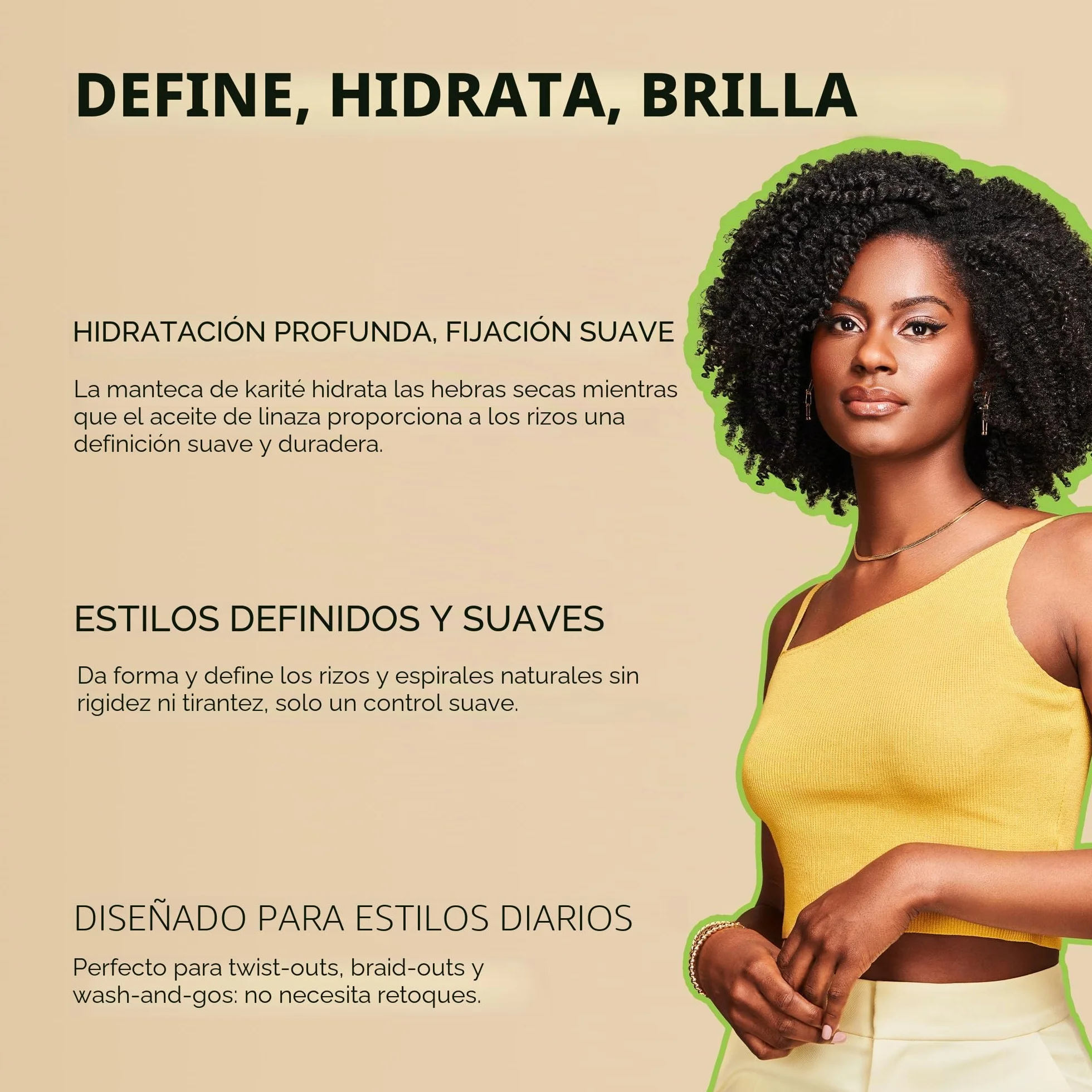 African Pride Moisture Miracle Crema para rizos aceite manteca karité linaza hidrata define