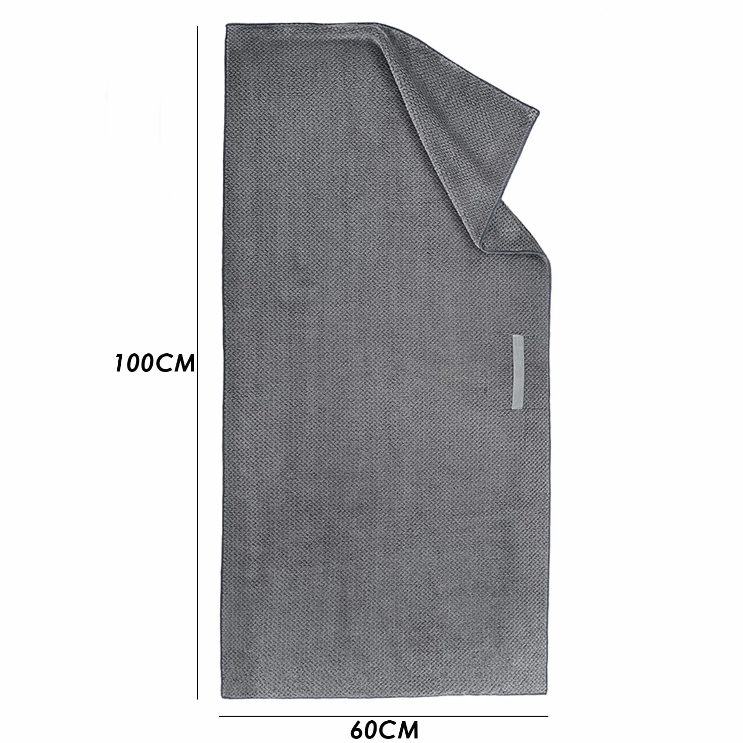 Toalla de Microfibra para el Cabello Secado Rápido Absorbente Gris 60 x 100 cm