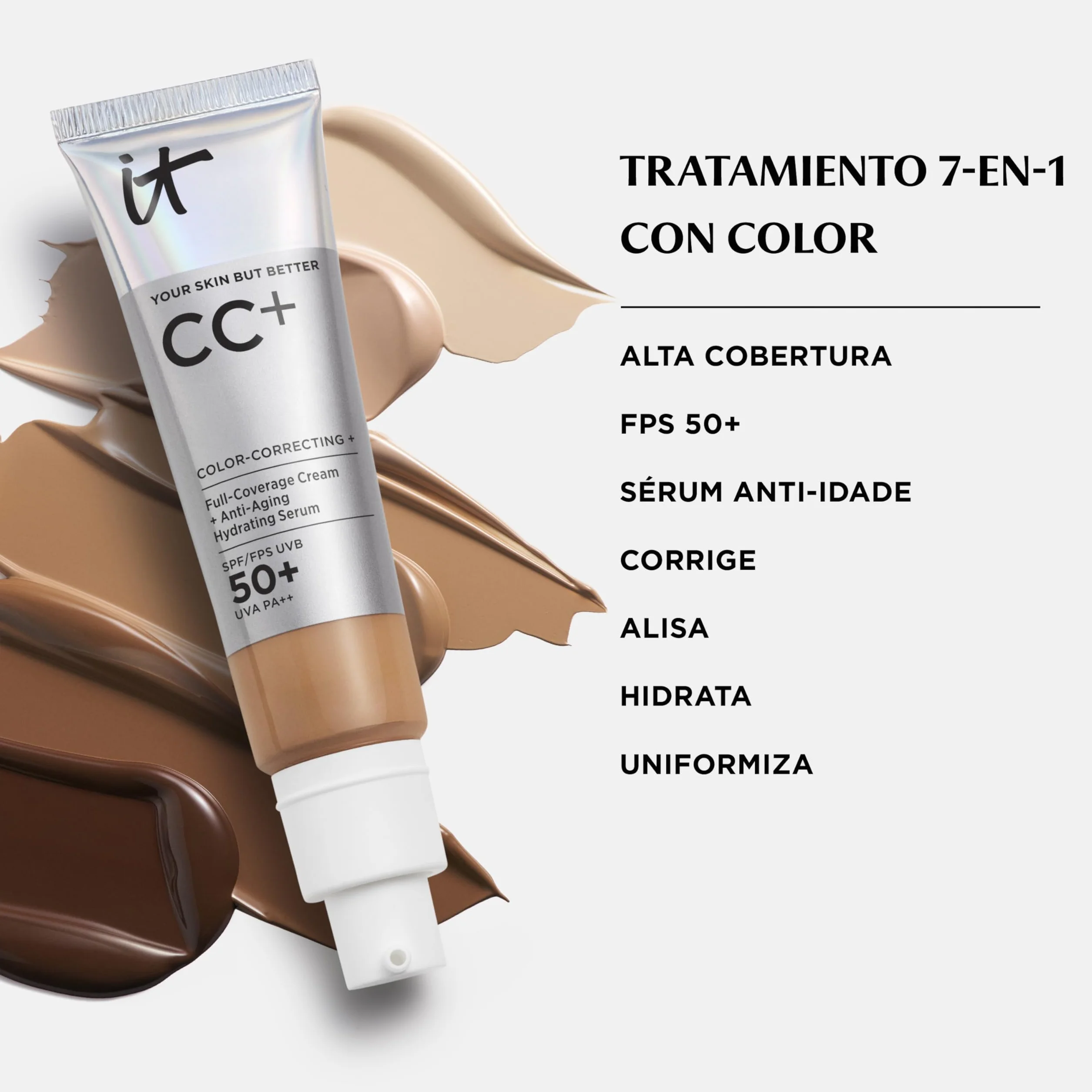 IT Cosmetics Base de Maquillaje SPF50+ Cobertura Total Acabado Natural Light