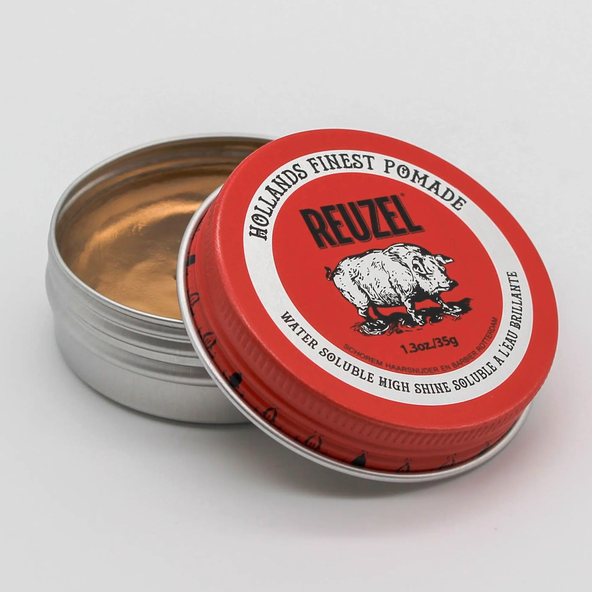 Reuzel Pomada roja fijación media brillo intenso para hombres, soluble en agua, 1,3oz/35g