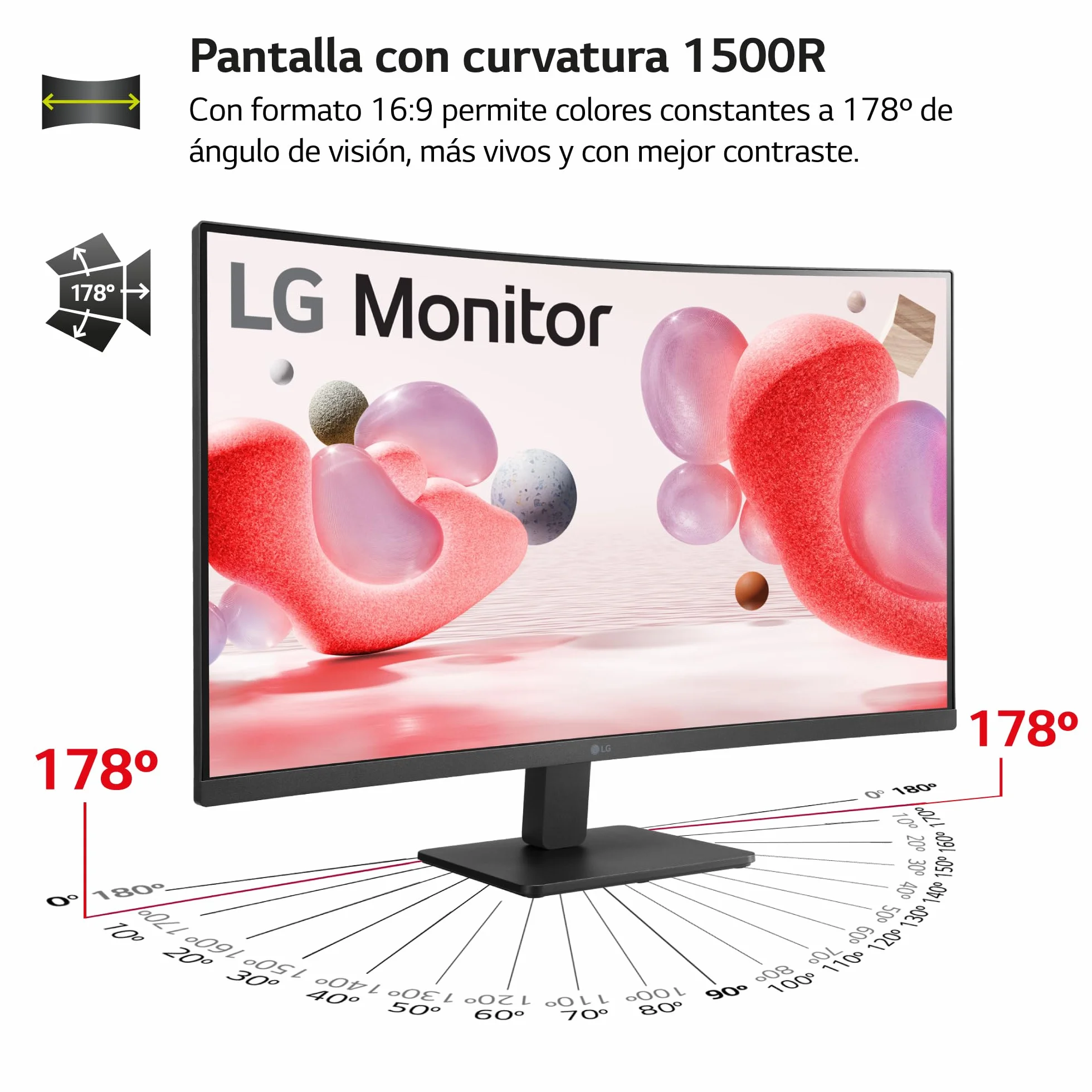 LG 32MR50C-B Monitor Curvo 32" VA FHD 1920x1080 100 Hz AMD FreeSync Premium Negro