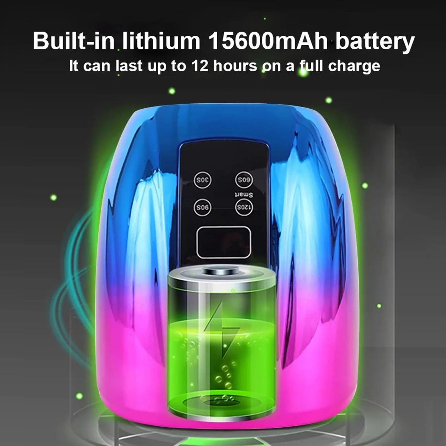 B,lámpara de uñas Recargable lámpara de uñas UV led portátil 90 w gradiente lámparas led para Secado de Esmalte de Gel lámpara UV led de curado por luz roja con Base de Espejo