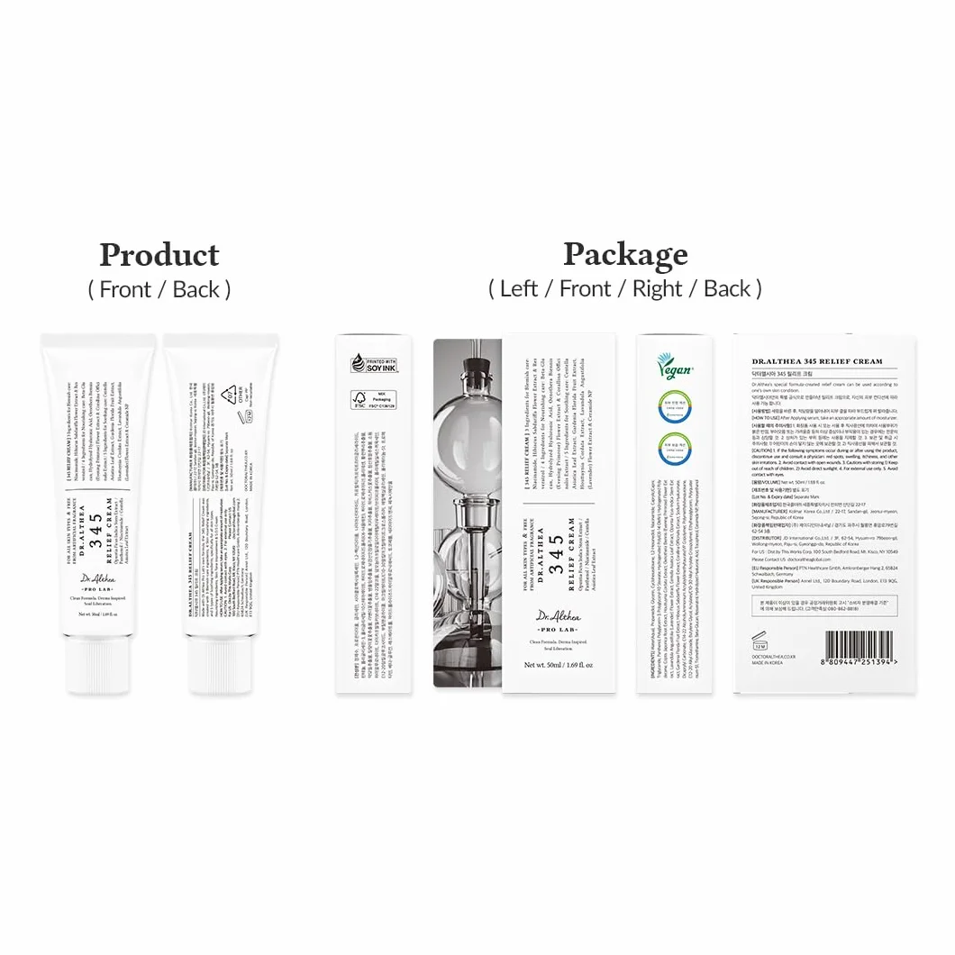 Dr.Althea 345 Relief Cream Crema hidratante calmante PDRN niacinamida Cuidado facial vegano coreano 50ml