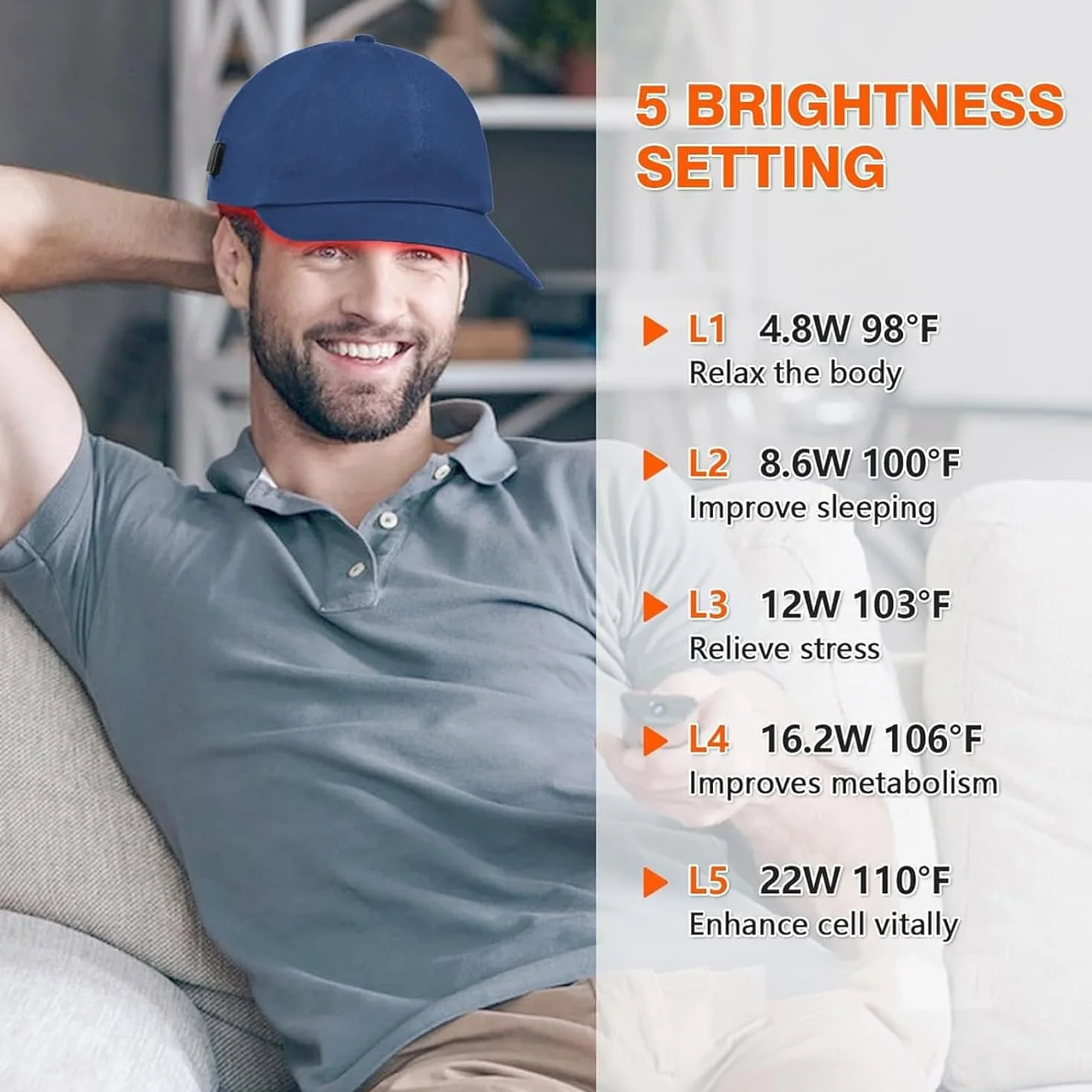 Gorro De Terapia De Luz Roja, 160 Piezas De Cuentas De Lámpara, Gorro De Crecimiento Del Cabello Con Control De Aceite, Longitud De Onda 630 Nm, 850 Nm Y 940 Nm, Gorro De Crecimiento Del Cabello LED