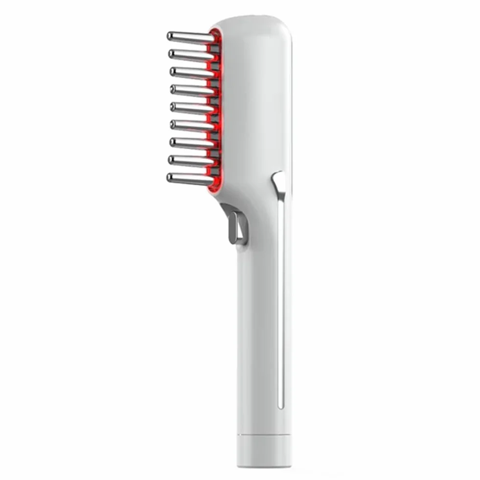 Peine eléctrico de masaje para crecimiento del cabello con micro-corriente, luz roja LED, cepillo para cuero cabelludo