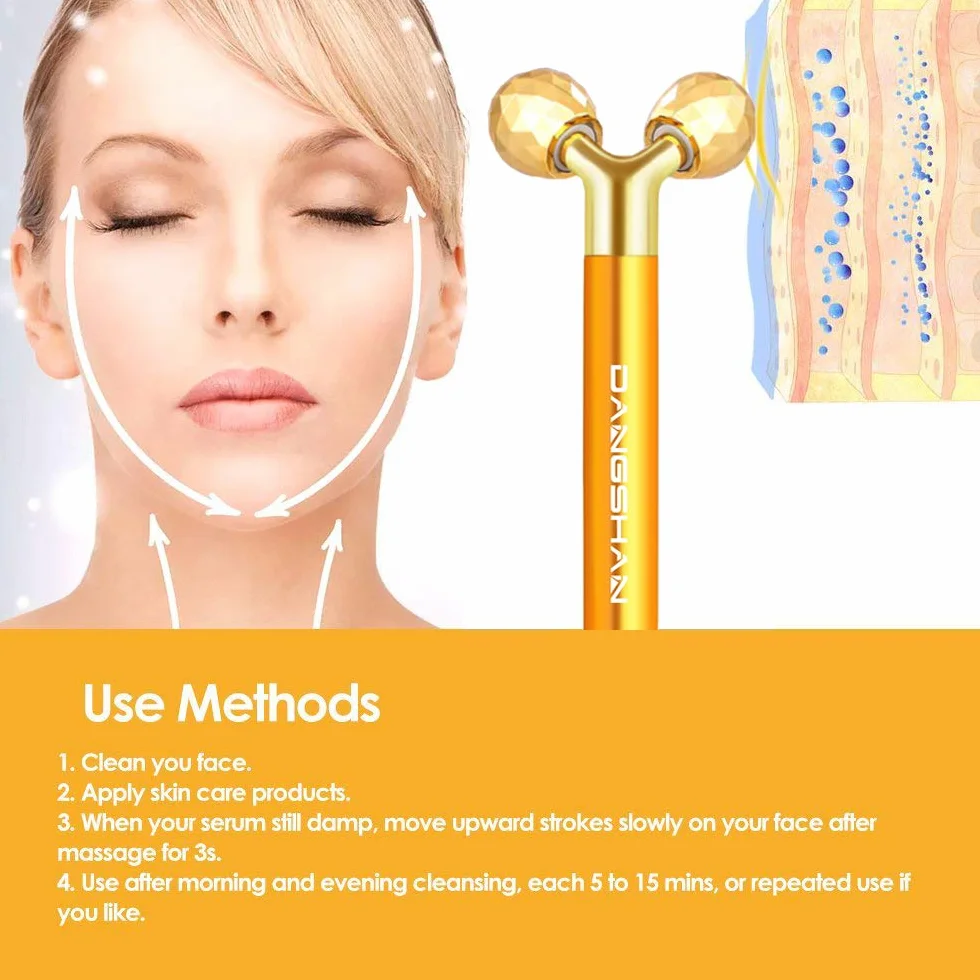 Beauty Bar 24k Golden Facial Masajeador Eléctrico Para Frente y Cuello