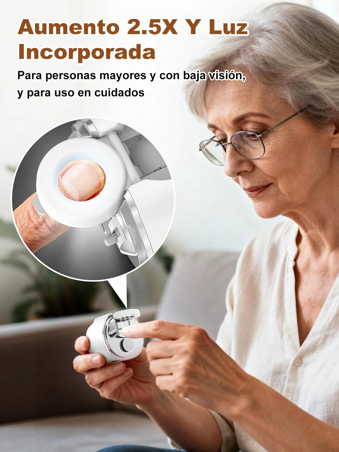 COPPA RT-01 Cortaúñas Eléctrico, Cortaúñas Automático 3 en 1 con Cabezal Doble y Lupa, 3 Velocidades y Luz LED, Cortaúñas Inteligente Carga USB Seguro y Silencioso para Niños, Adultos, Ancianos