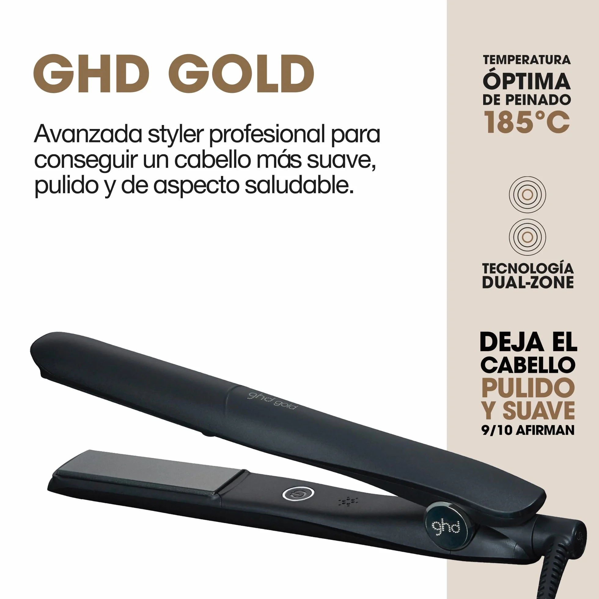 ghd Gold Plancha de Pelo Profesional Todo Tipo de Cabello Enchufe Europeo