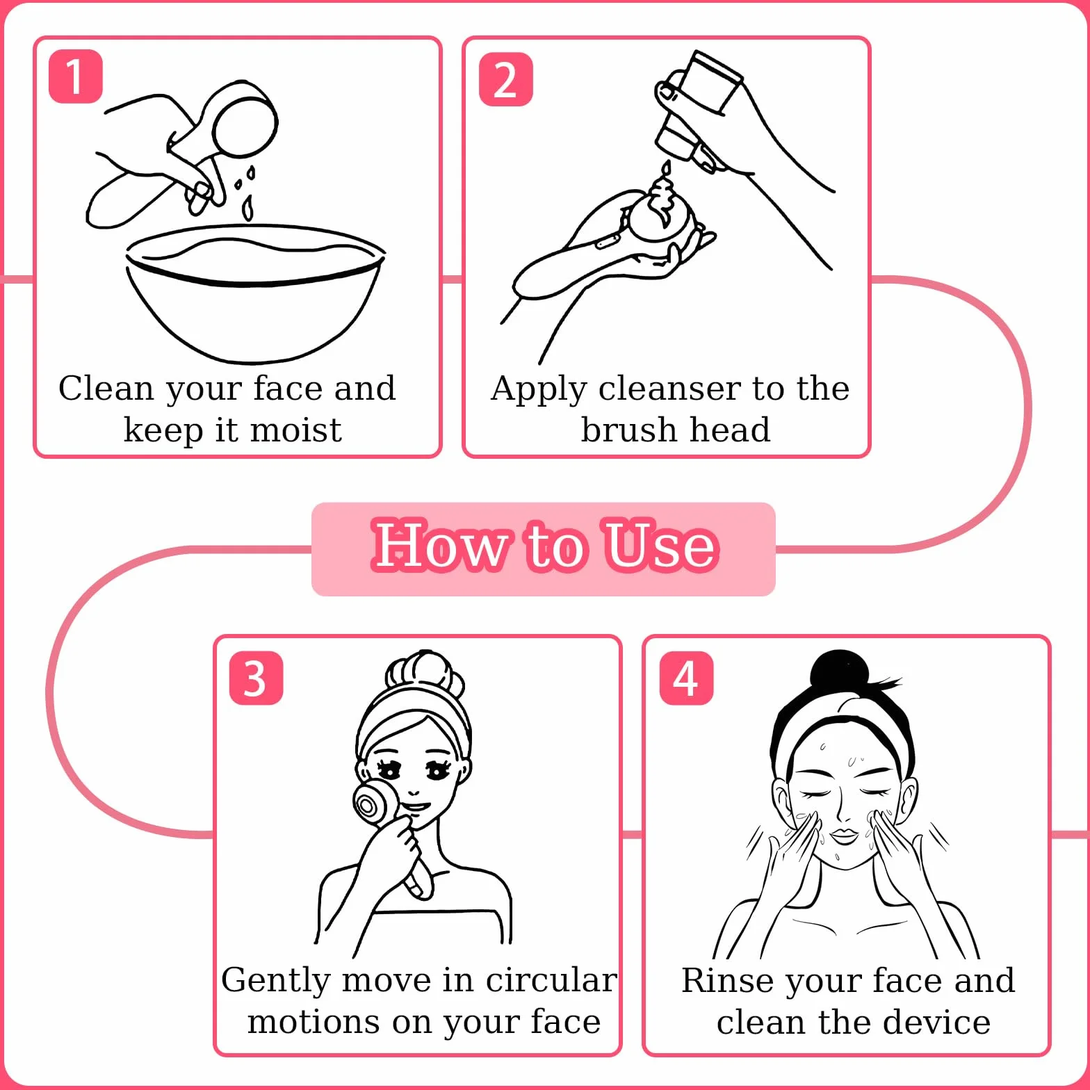 Oruola 2 cepillos de limpieza facial, cepillo de silicona impermeable exfoliante para poros