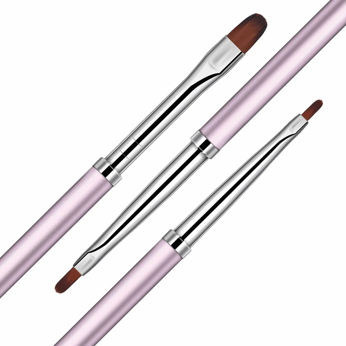 Pinceles para pintura al óleo, 3 piezas/juego de pinceles de gel acrílico para decoración de uñas, mango de diamantes de imitación, extensión de líneas de construcción, delineador, dibujo, pintura,