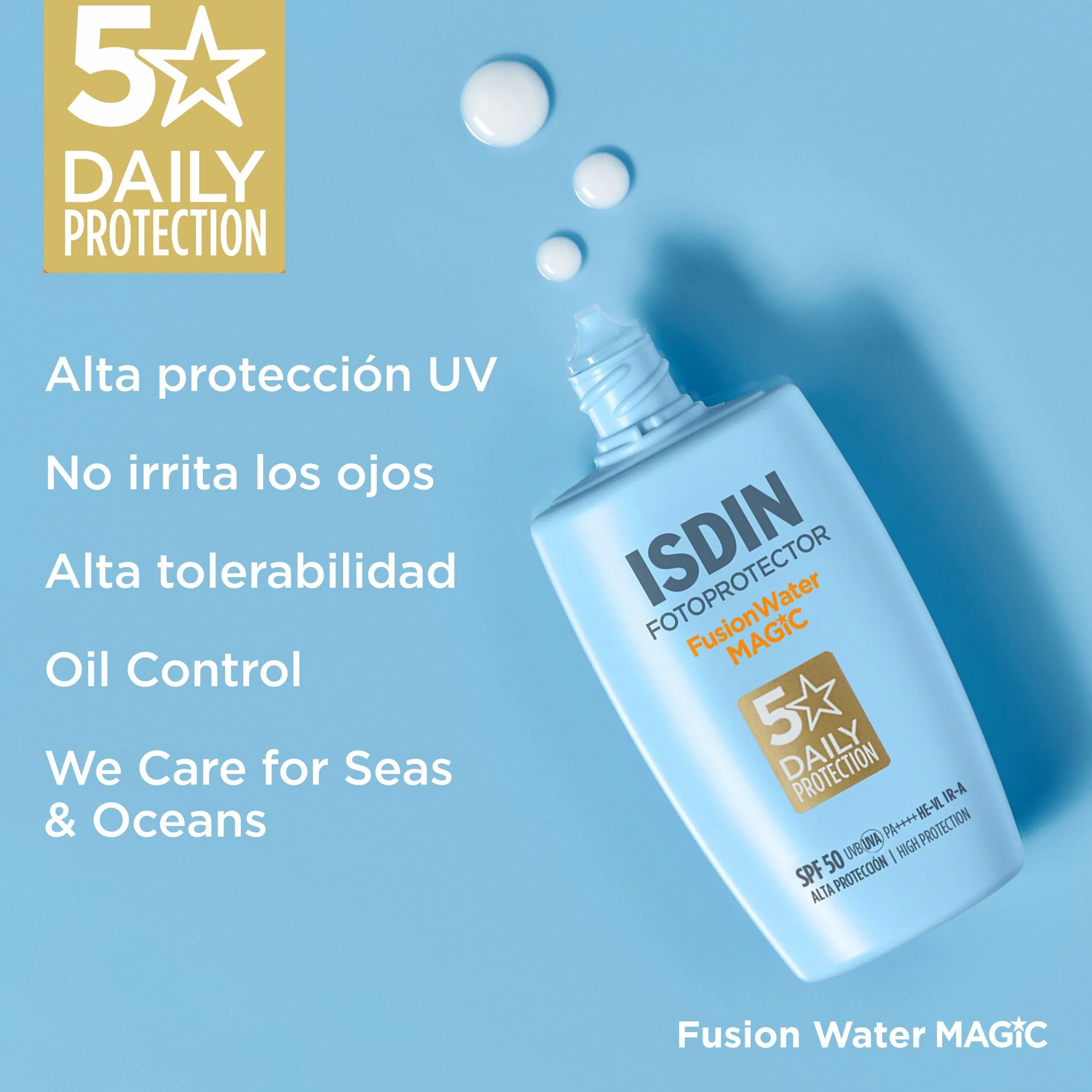 ISDIN Fotoprotección Fusion Water MAGIC SPF 50 Protector Solar Facial 50ml