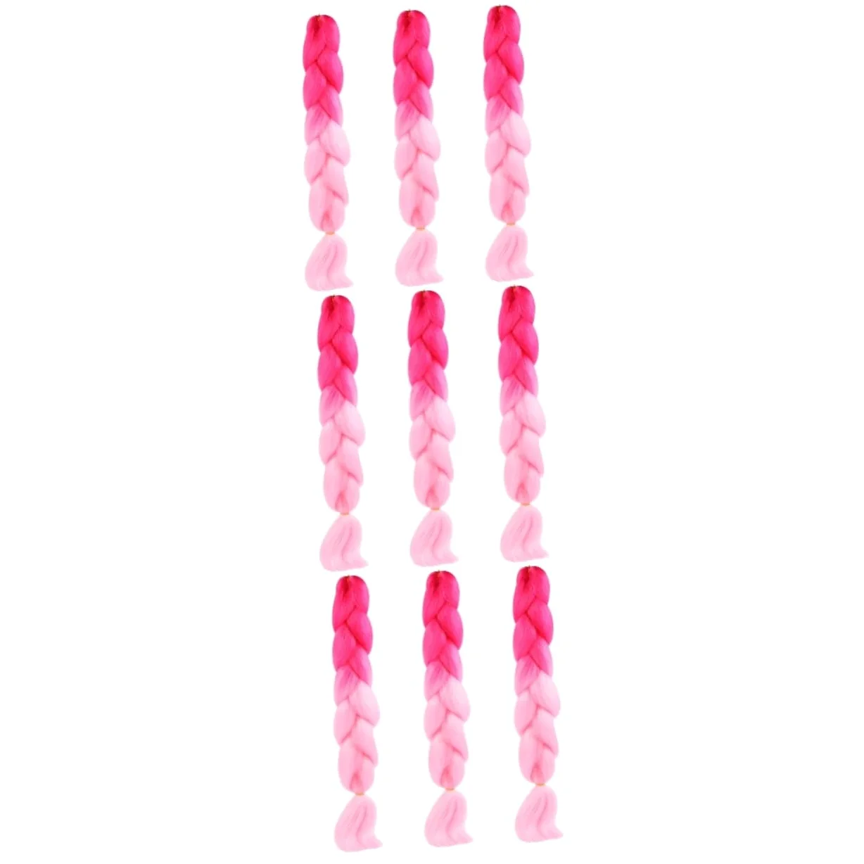 FRCOLOR 9 piezas de pelo trenzado con degradado teñido de pelo colorido peluca de ganchillo peluca con diadema pelucas teñidas coloridas gomas para el cabello pelucas para mujer pelucas niñas trenza