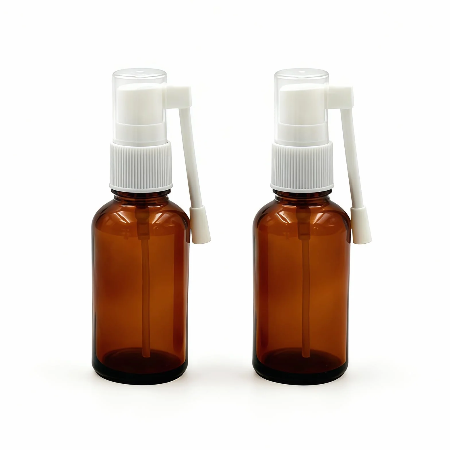 VASANA 2 pulverizadores vacíos de vidrio ámbar 30 ml rellenables rotación 360° contenedor botella nasal pulverizador oral aceites esenciales