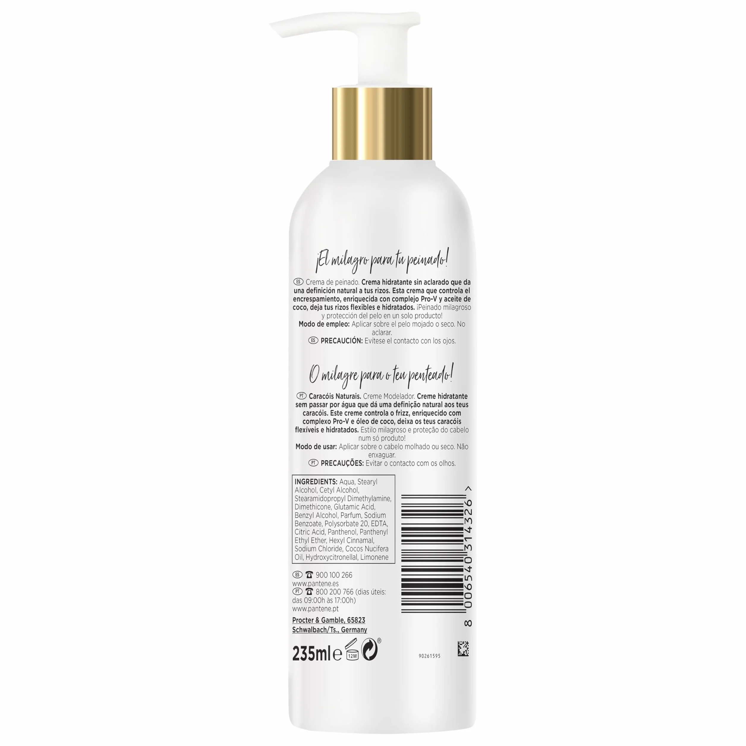 Pantene Pro-V Crema de Peinar para Rizos con Aceite de Coco 235 ml
