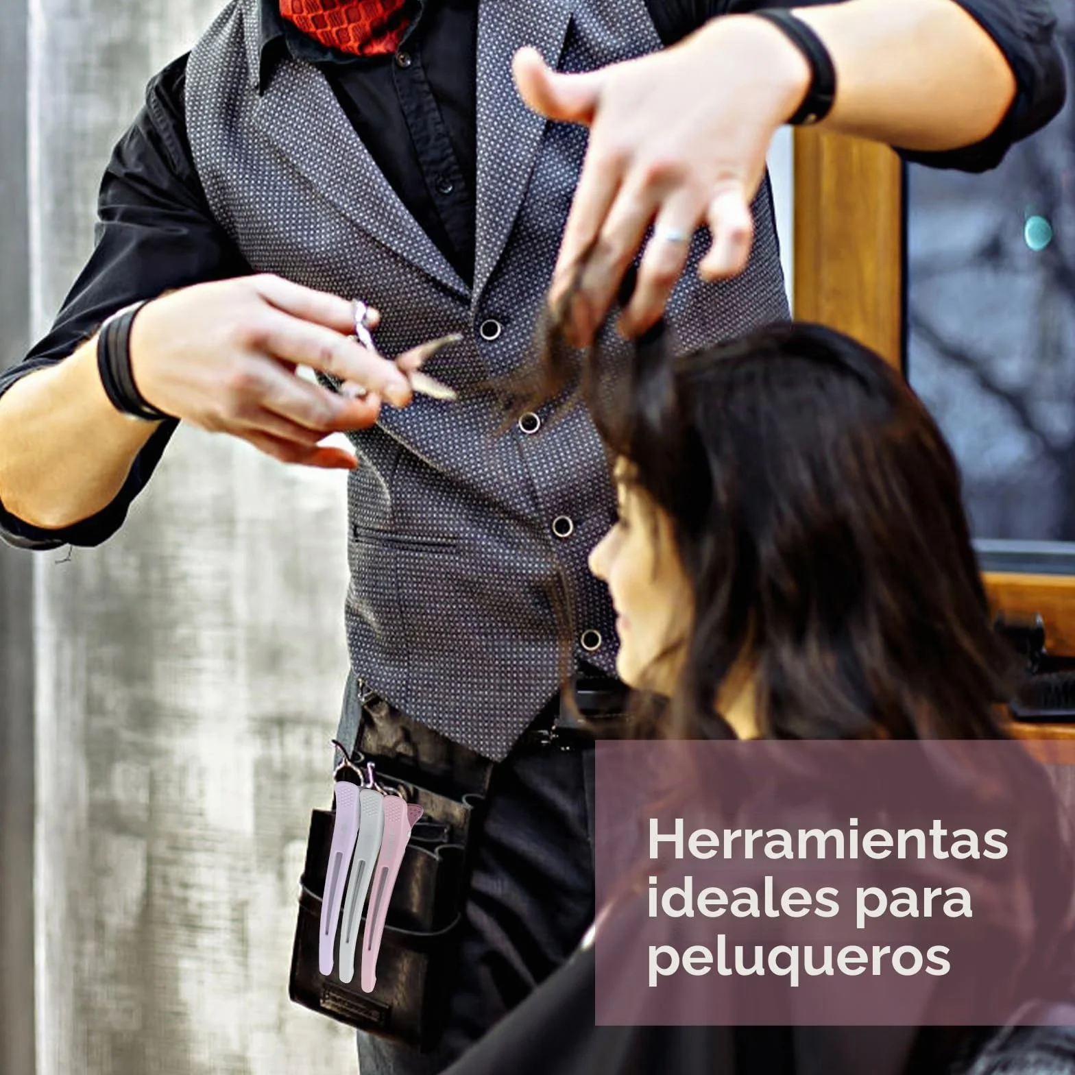 AIMIKE Pinzas Pelo Seccionamiento Profesionales Duckbill con Banda Silicona Accesorios Estilismo Salón