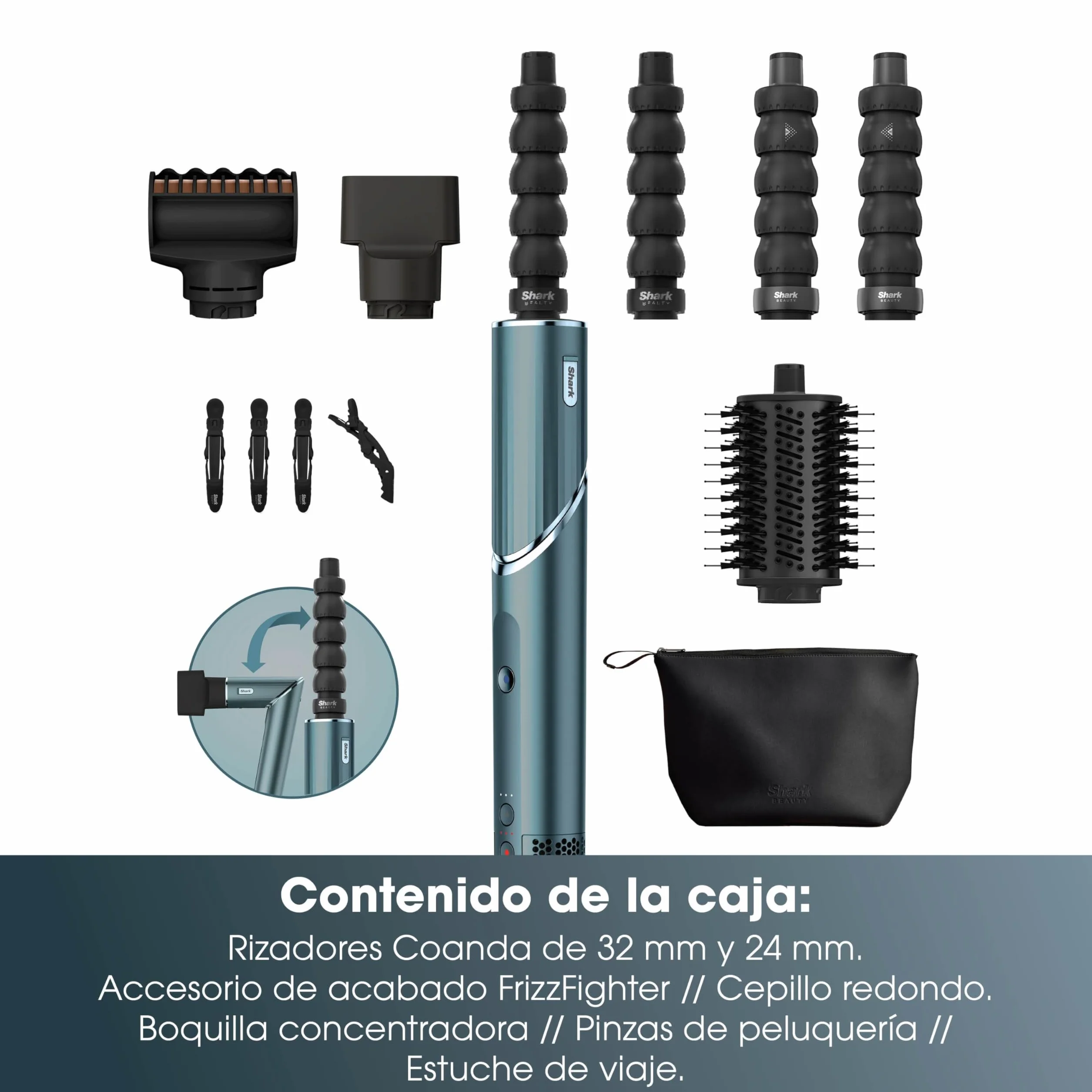Shark FlexStyle Set de Regalo 5 en 1 Secador y Moldeador con Rizadores HD456TLEU