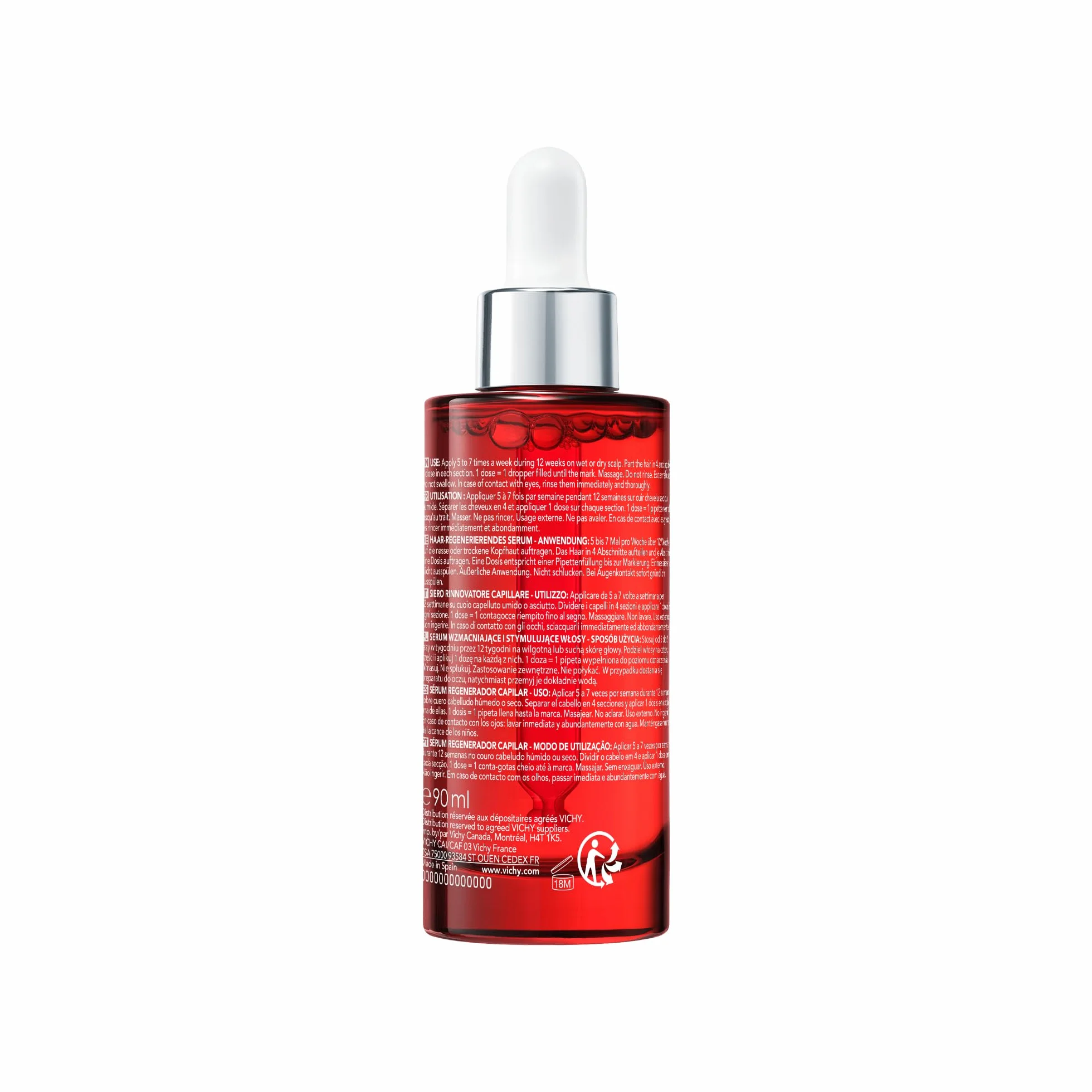 Vichy Dercos Aminexil Clinical R.E.G.E.N. Booster Sérum Regenerador Capilar Reduce Caída Crecimiento Cabello